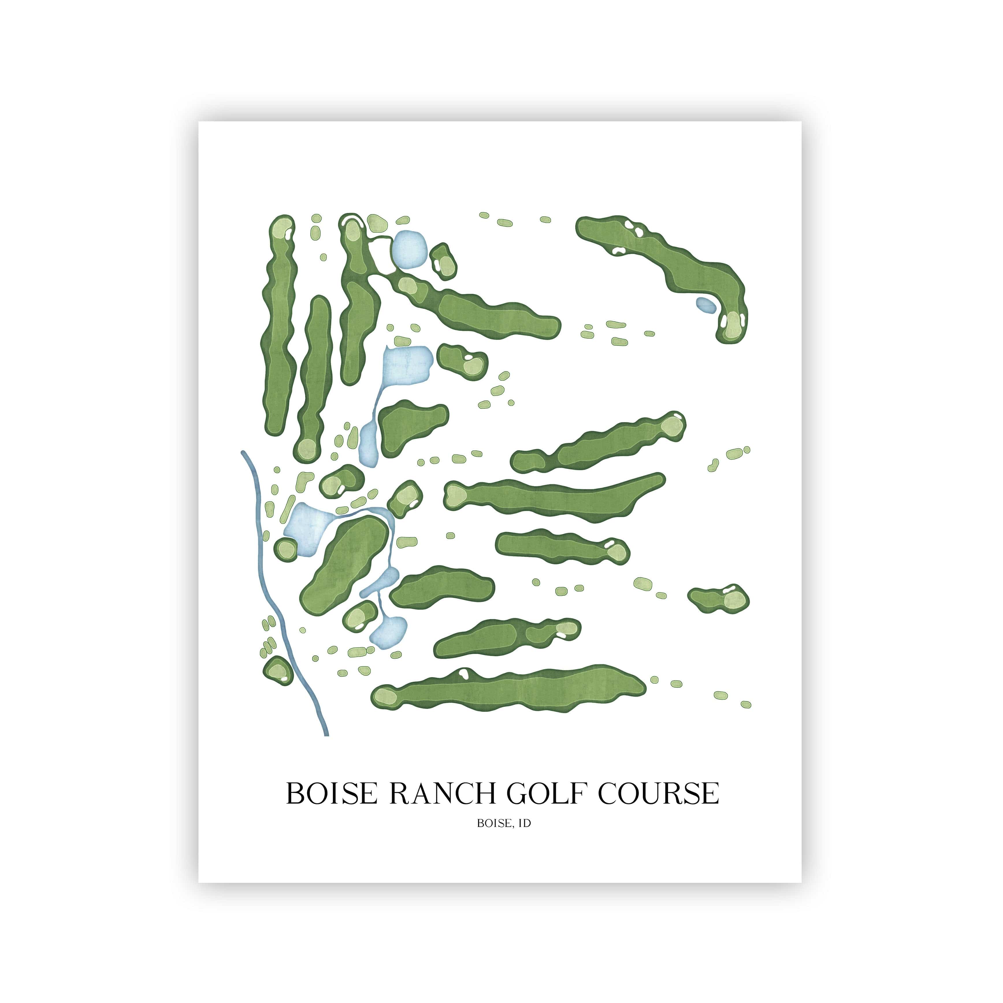 The 19th Hole Golf Shop - Golf Course Prints - Boise Ranch Golf Course Golf Course Map Golf Map