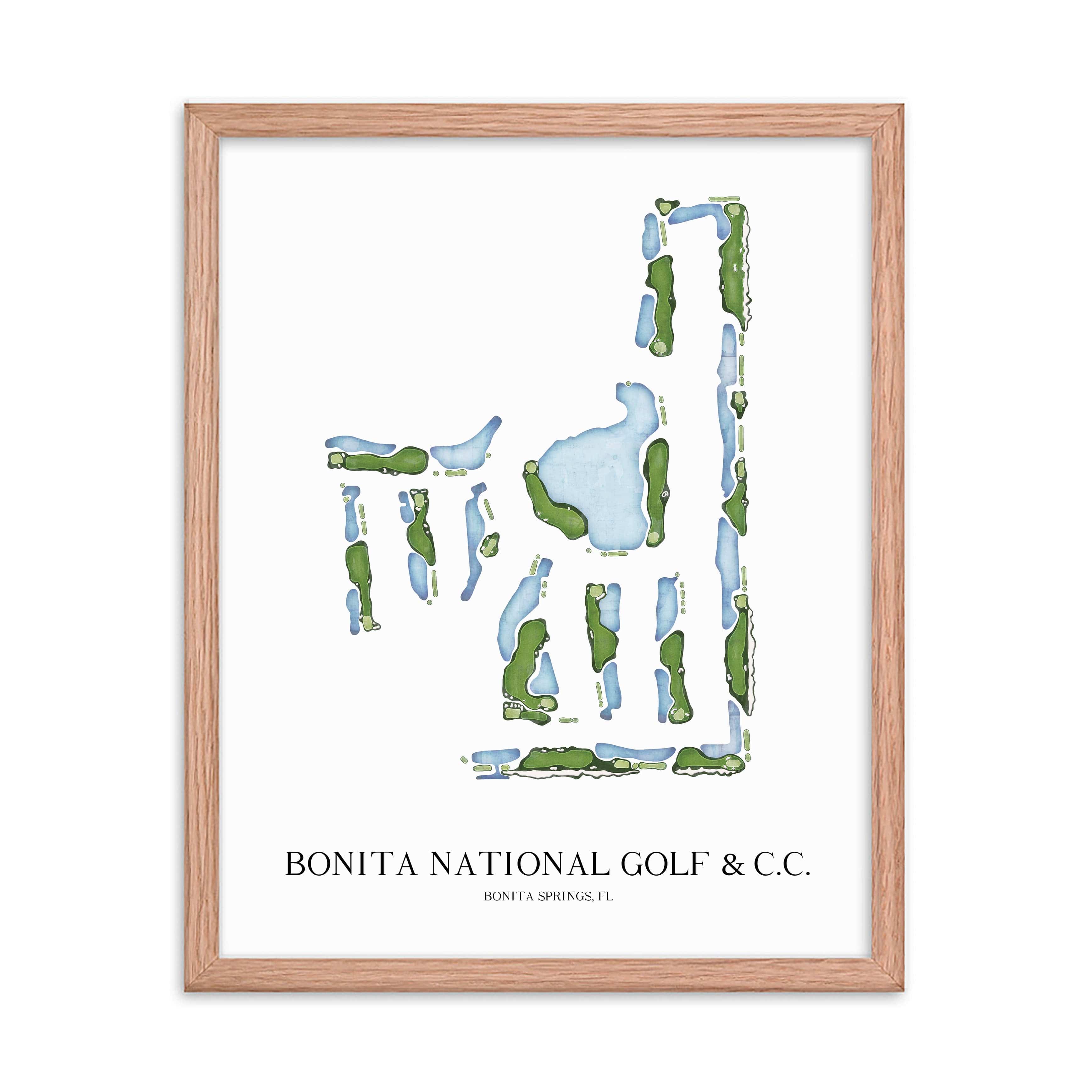The 19th Hole Golf Shop - Golf Course Prints - Bonita National Golf Club Golf Course Map Golf Map