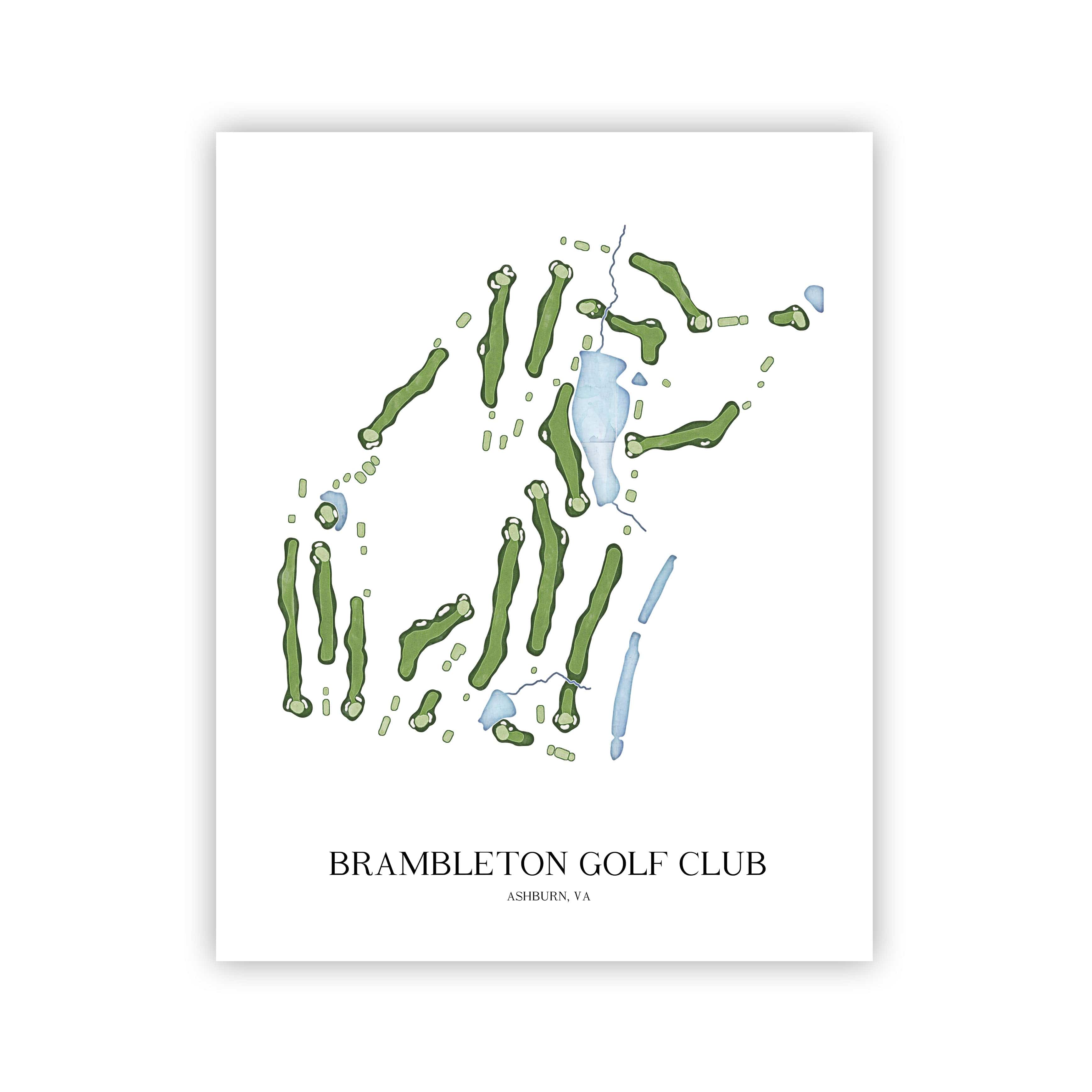 The 19th Hole Golf Shop - Golf Course Prints - Brambleton Golf Club Golf Course Map Golf Map