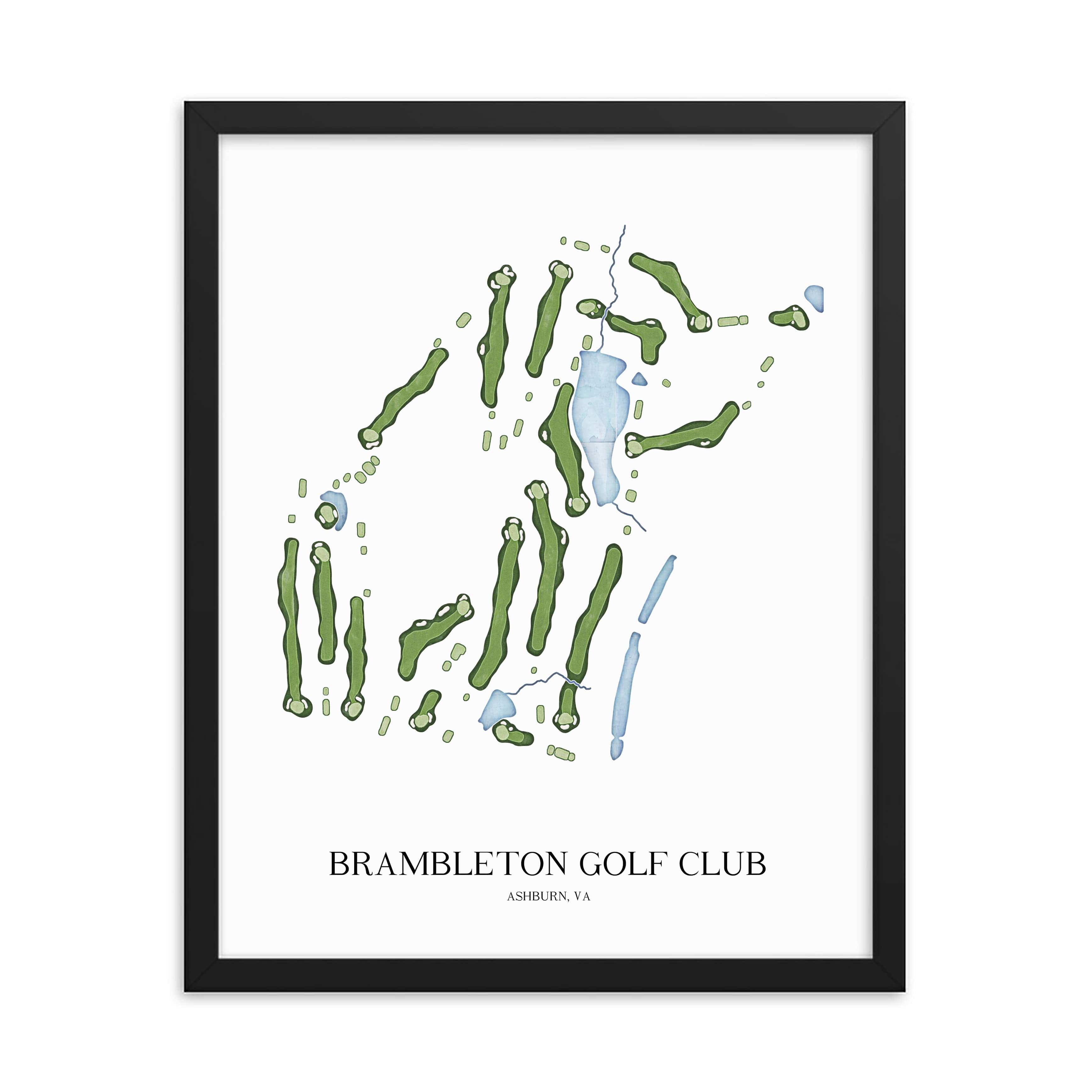 The 19th Hole Golf Shop - Golf Course Prints - Brambleton Golf Club Golf Course Map Golf Map