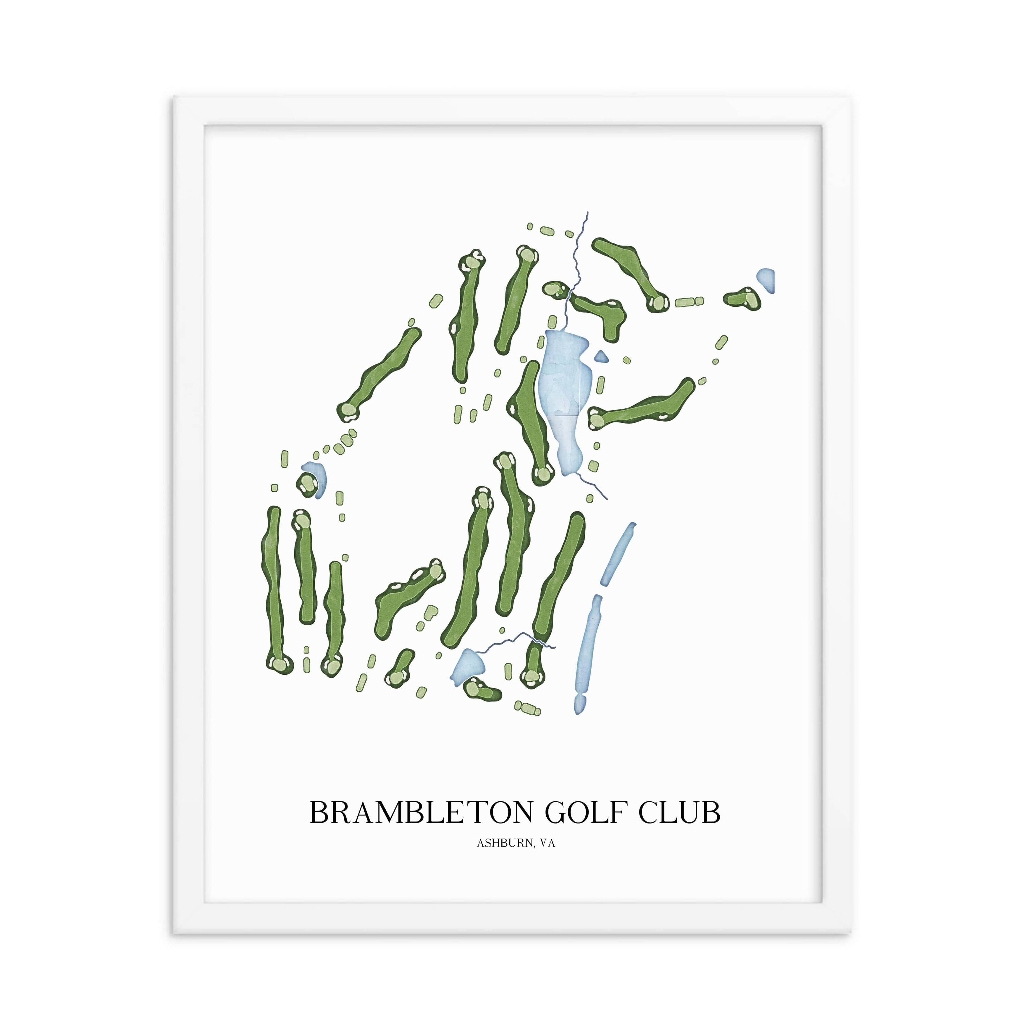 The 19th Hole Golf Shop - Golf Course Prints - Brambleton Golf Club Golf Course Map Golf Map