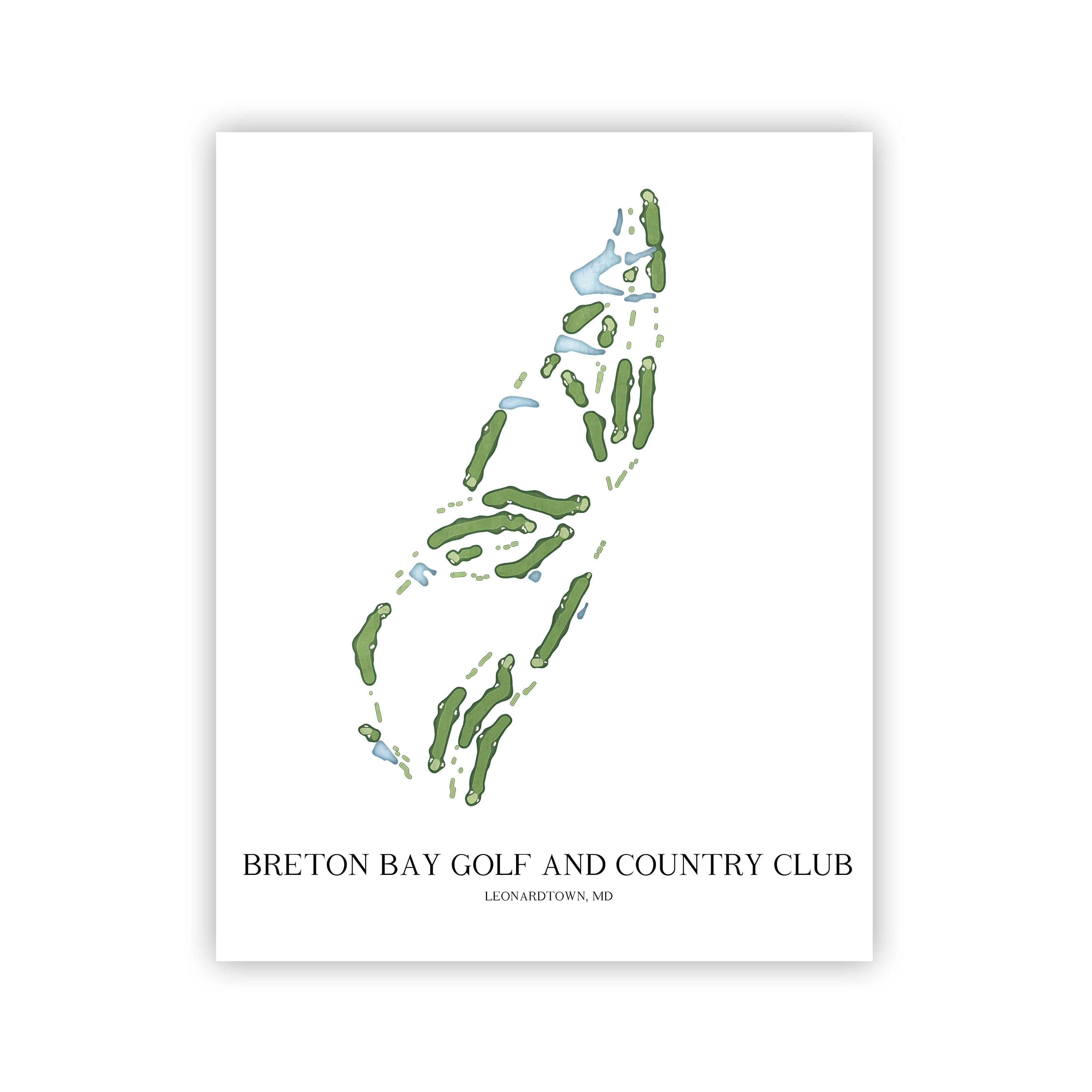 The 19th Hole Golf Shop - Golf Course Prints - Breton Bay Golf and Country Club Golf Course Map Golf Map