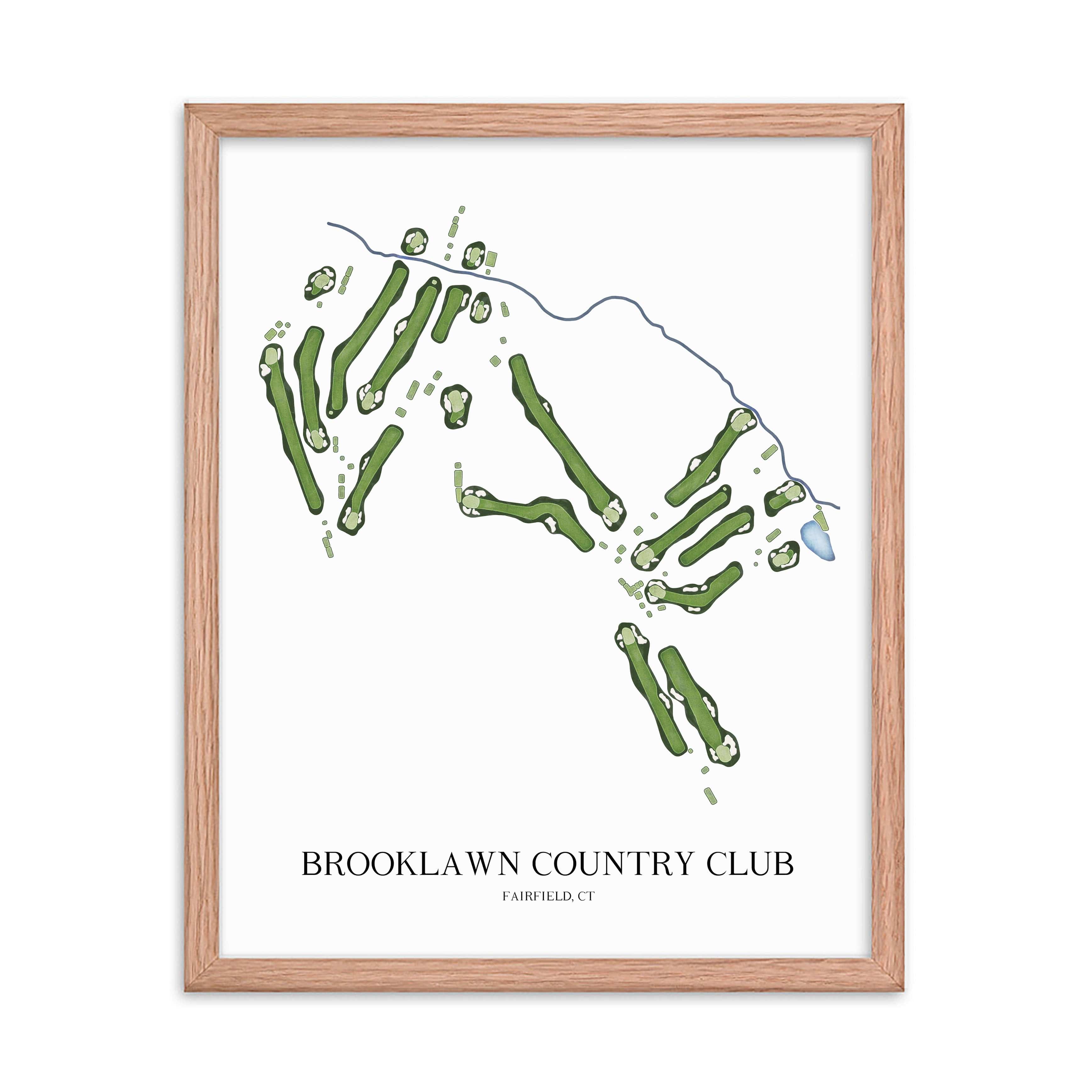 The 19th Hole Golf Shop - Golf Course Prints - Brooklawn Country Club Golf Course Map Golf Map