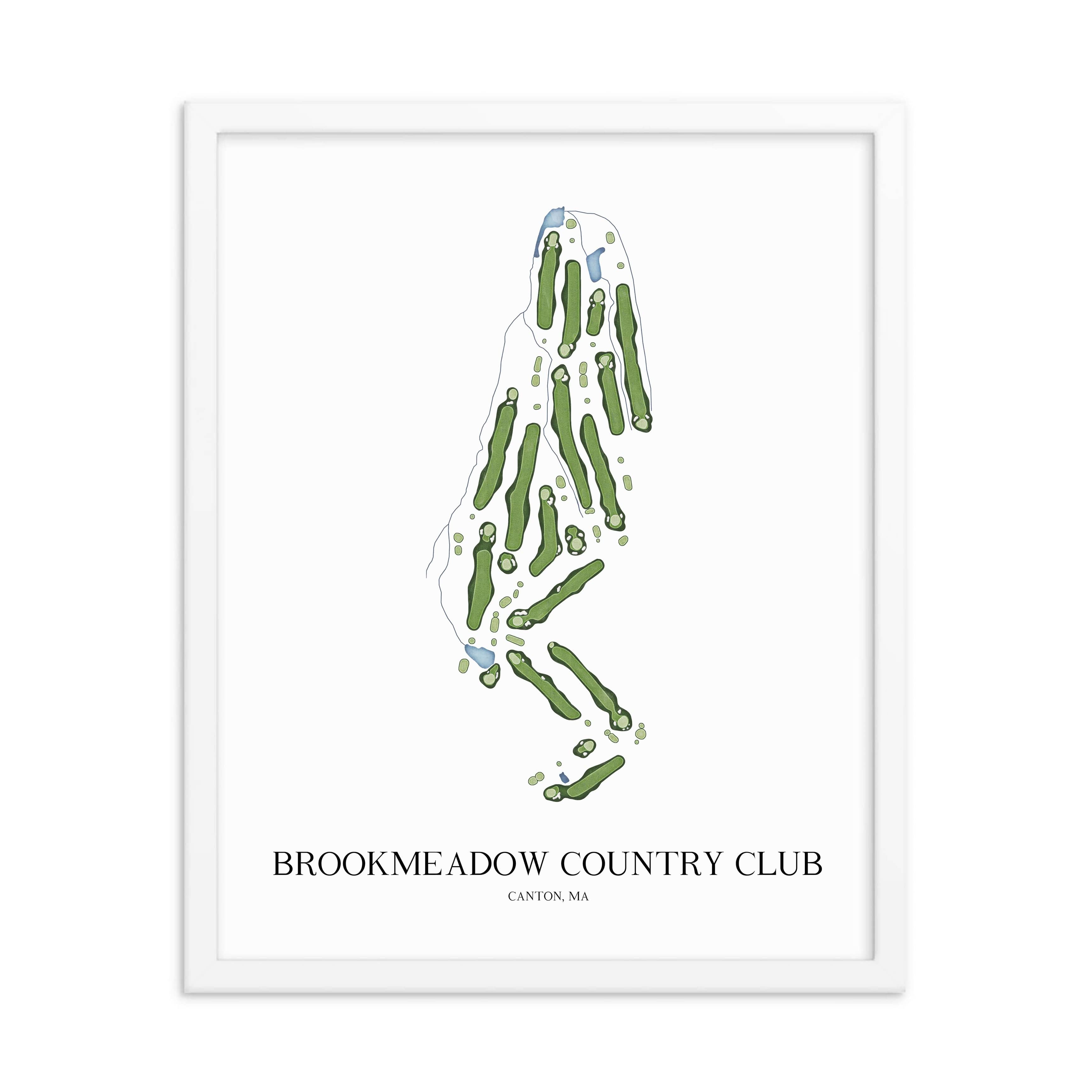 The 19th Hole Golf Shop - Golf Course Prints - Brookmeadow Country Club Golf Course Map Golf Map