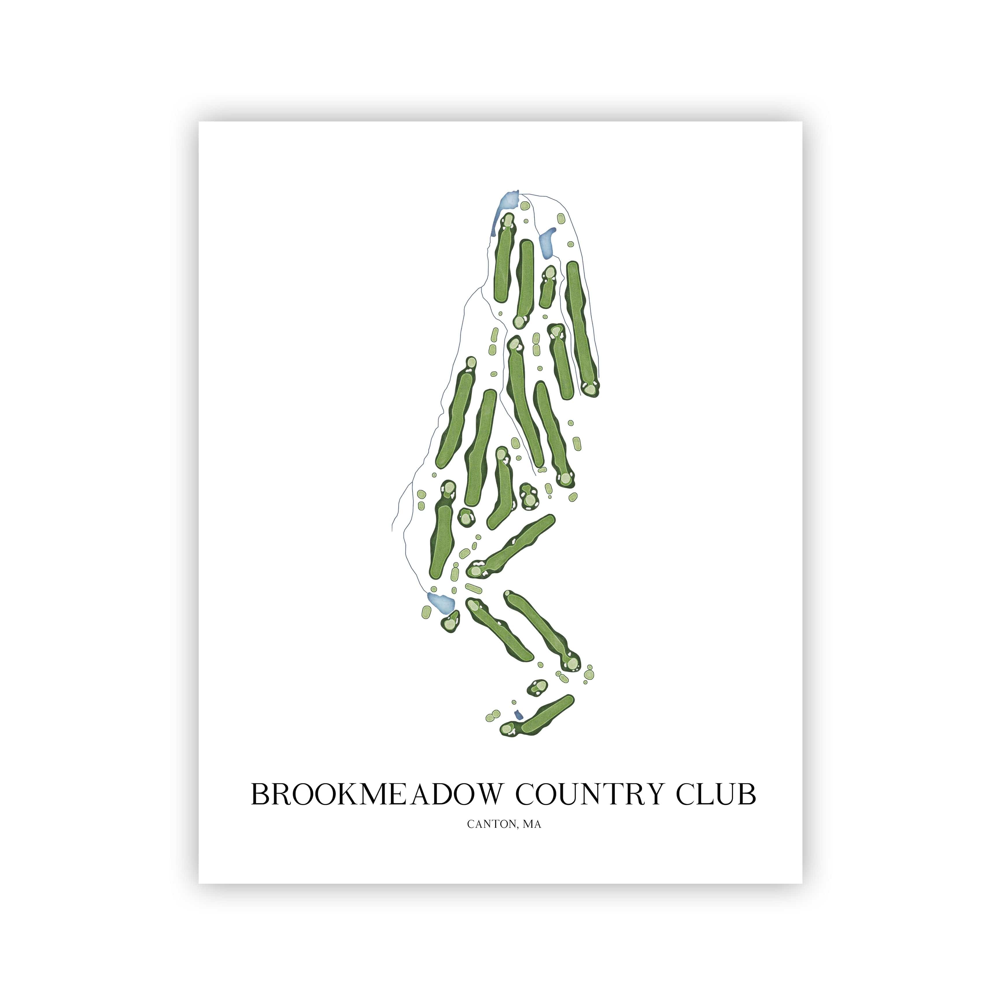 The 19th Hole Golf Shop - Golf Course Prints - Brookmeadow Country Club Golf Course Map Golf Map
