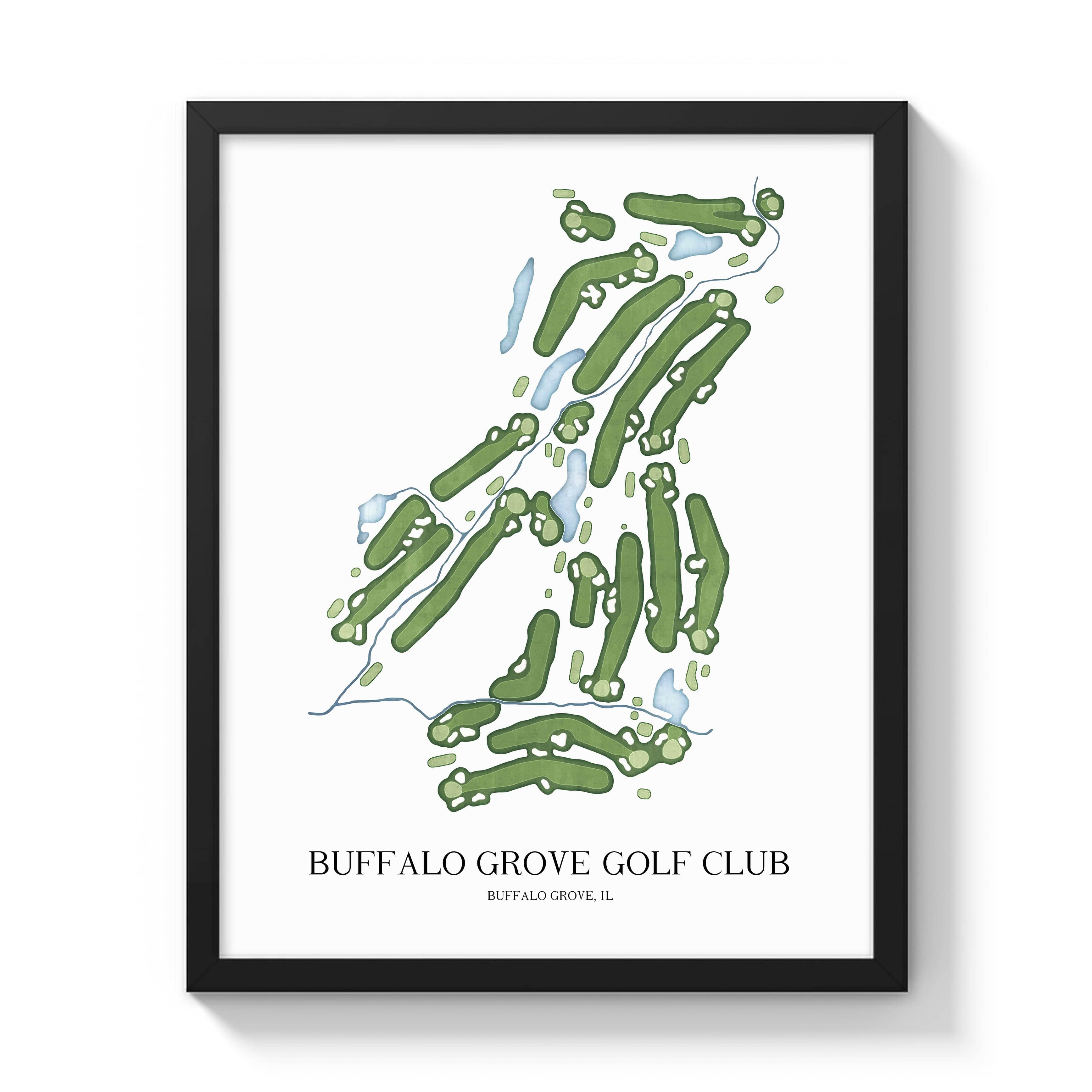 The 19th Hole Golf Shop - Golf Course Prints - Buffalo Grove Golf Club Golf Course Map Golf Map
