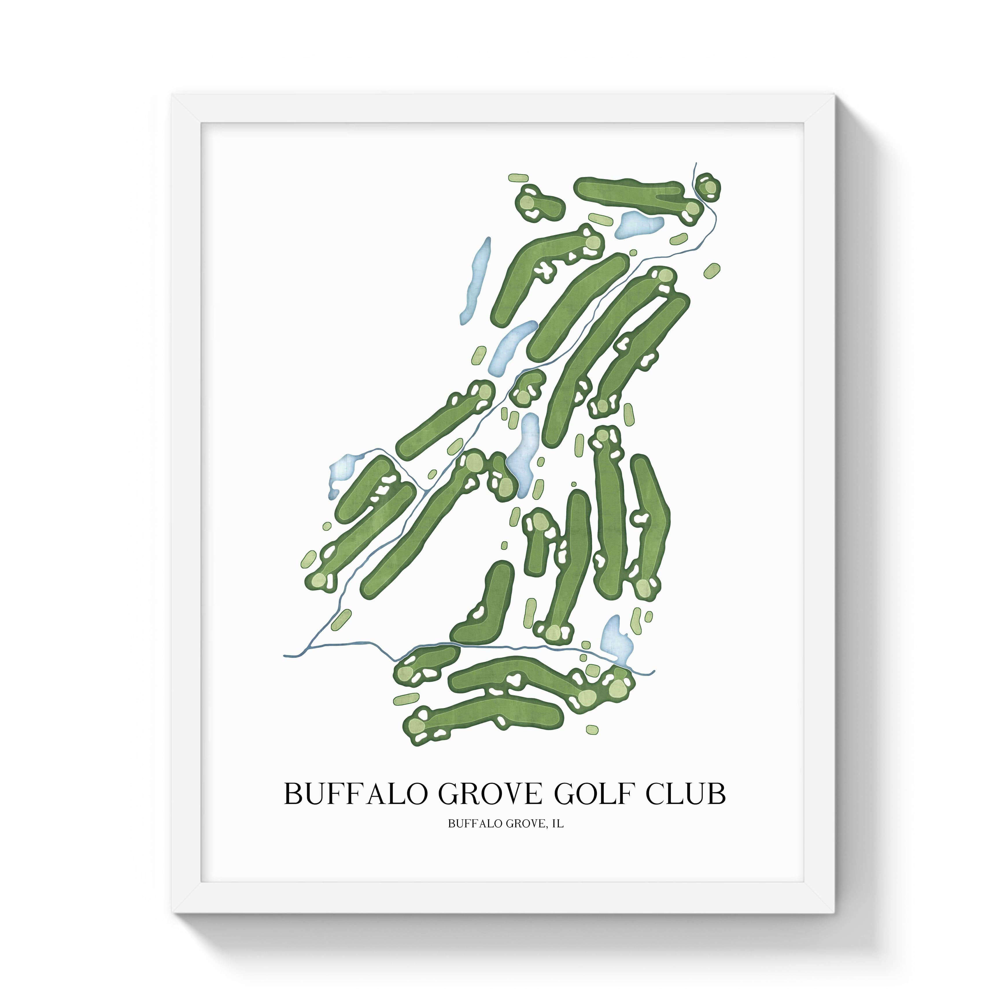 The 19th Hole Golf Shop - Golf Course Prints - Buffalo Grove Golf Club Golf Course Map Golf Map