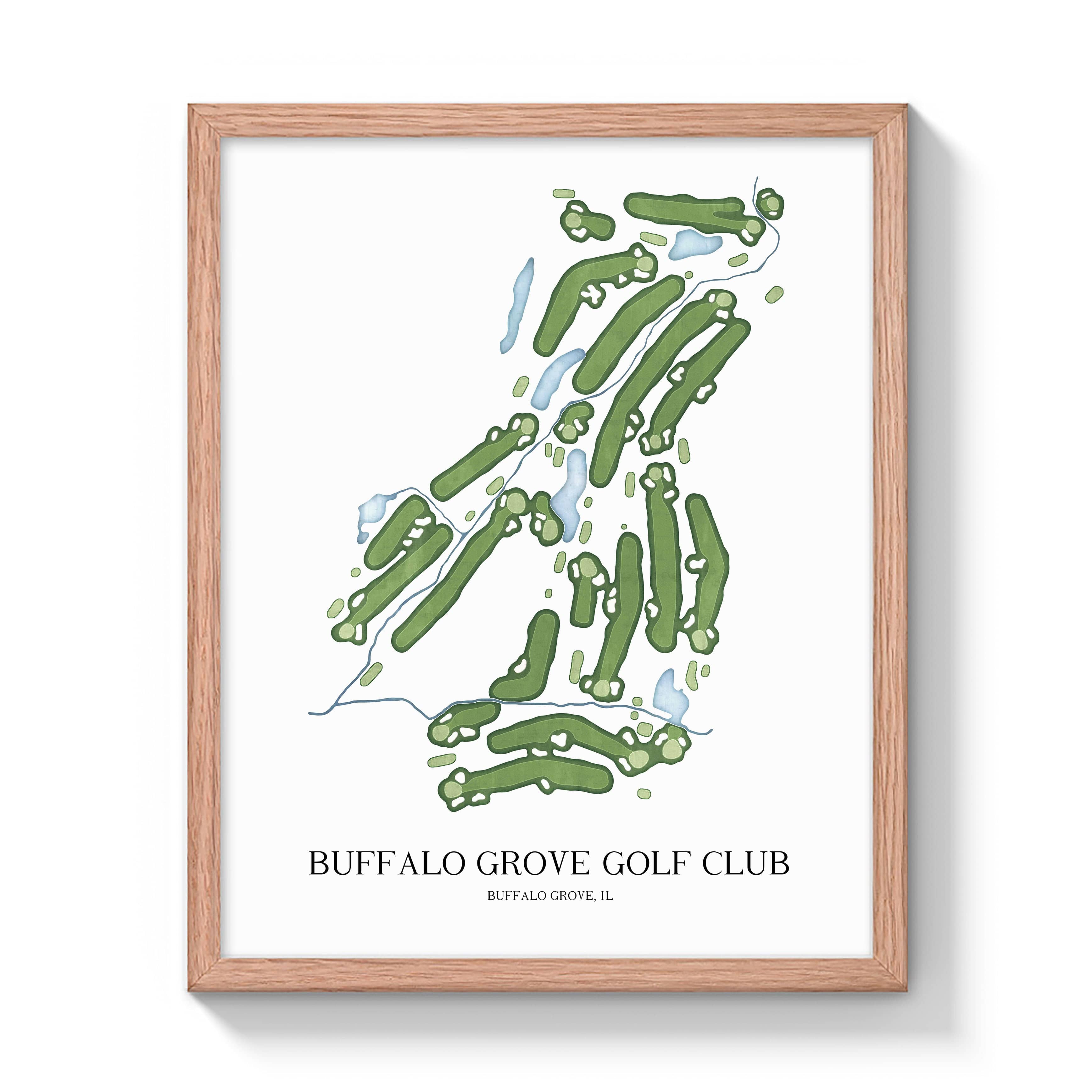 The 19th Hole Golf Shop - Golf Course Prints - Buffalo Grove Golf Club Golf Course Map Golf Map