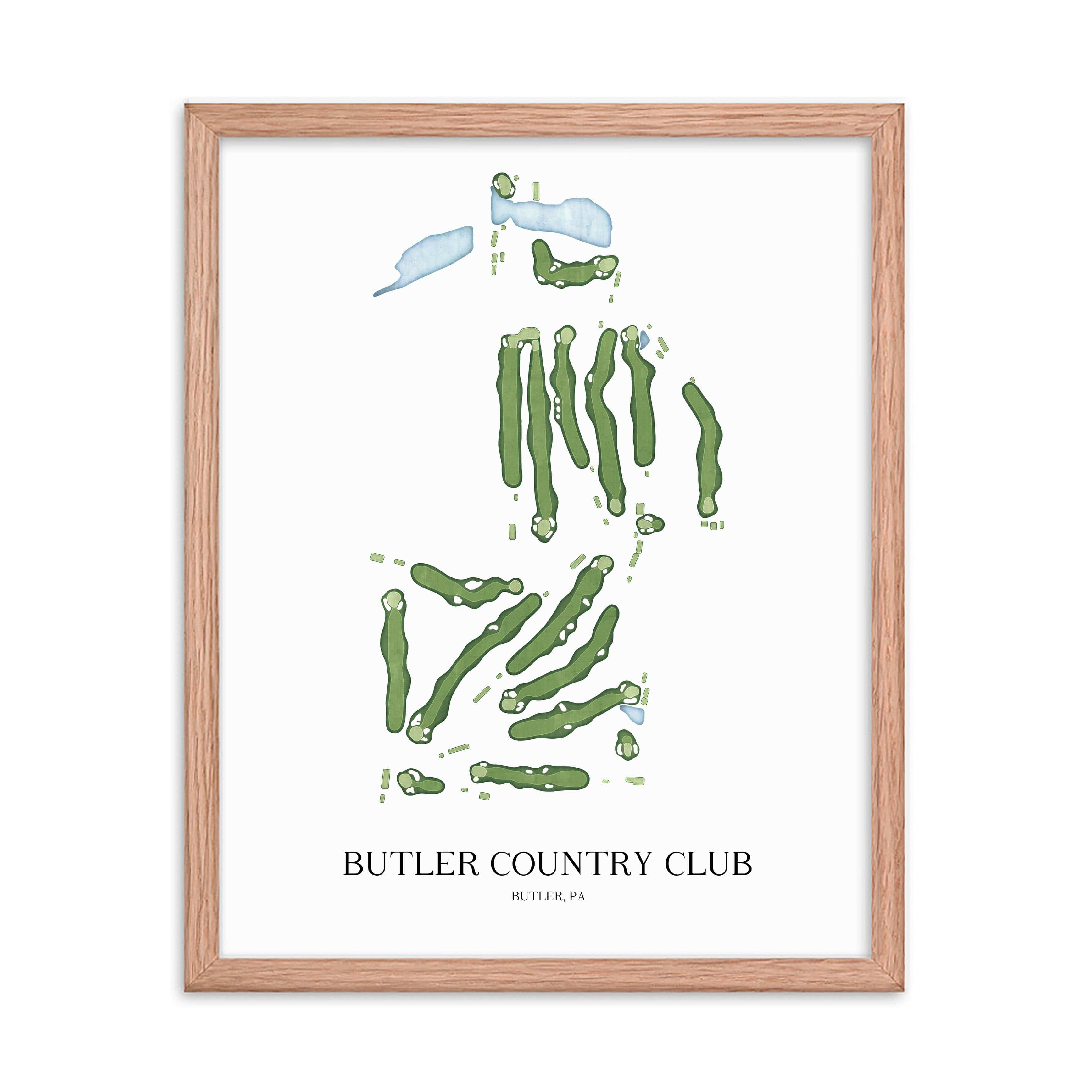 The 19th Hole Golf Shop - Golf Course Prints - Butler Country Club Golf Course Map Golf Map