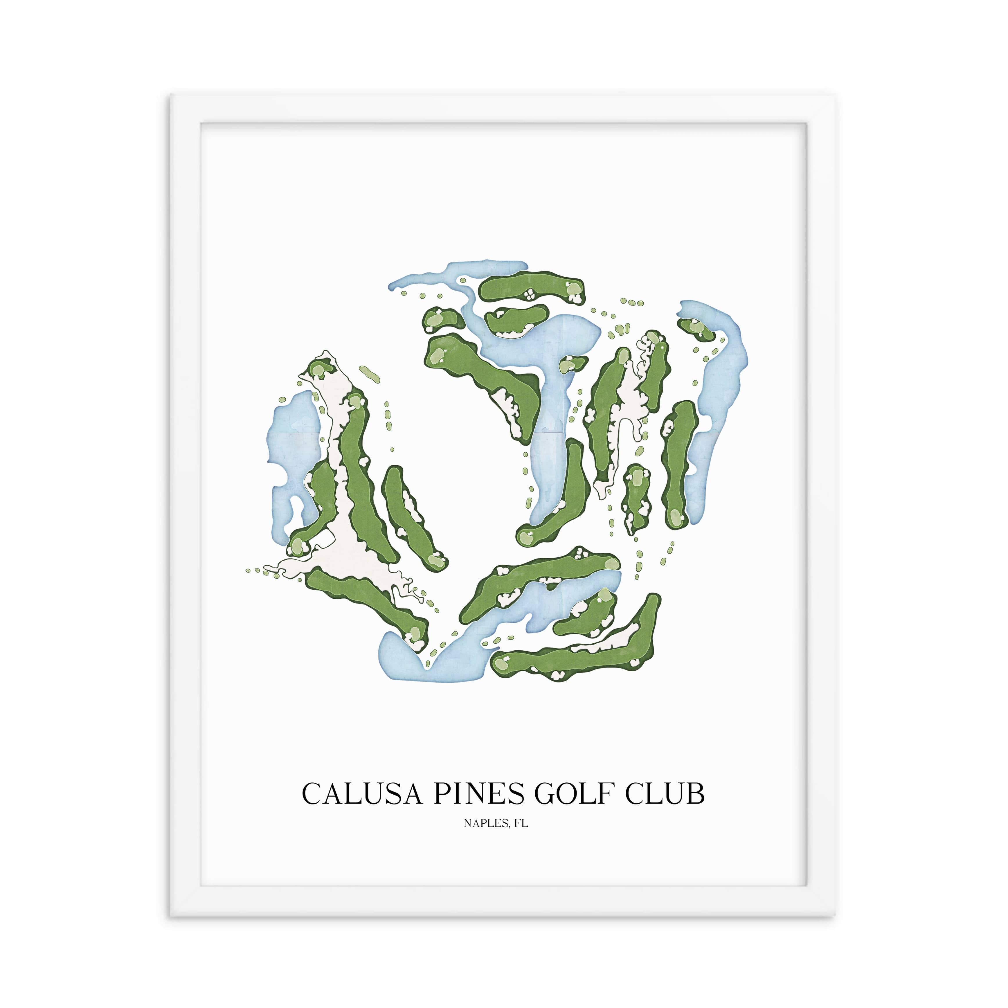 The 19th Hole Golf Shop - Golf Course Prints - Calusa Pines Golf Club Golf Course Map Golf Map