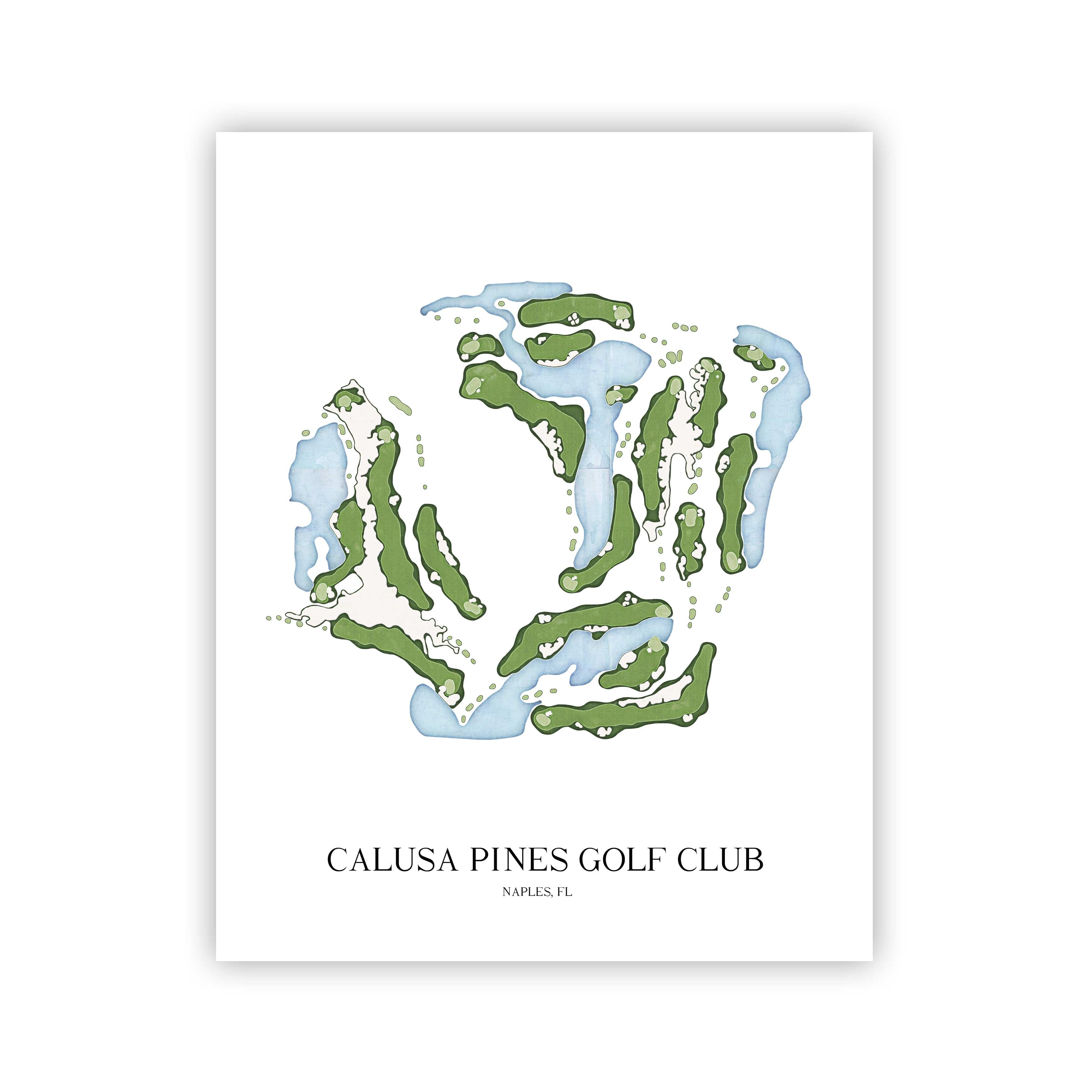 The 19th Hole Golf Shop - Golf Course Prints - Calusa Pines Golf Club Golf Course Map Golf Map