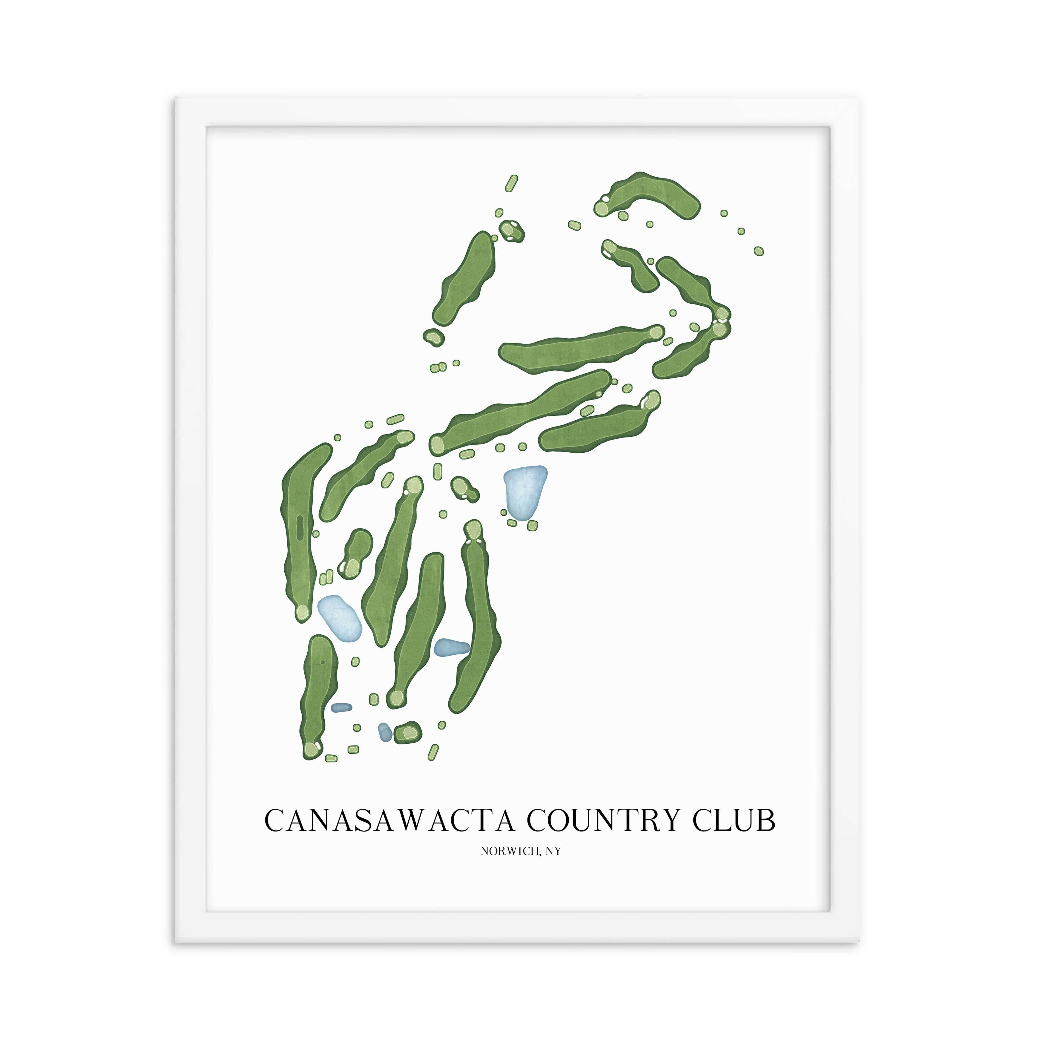 The 19th Hole Golf Shop - Golf Course Prints - Canasawacta Country Club Golf Course Map Golf Map