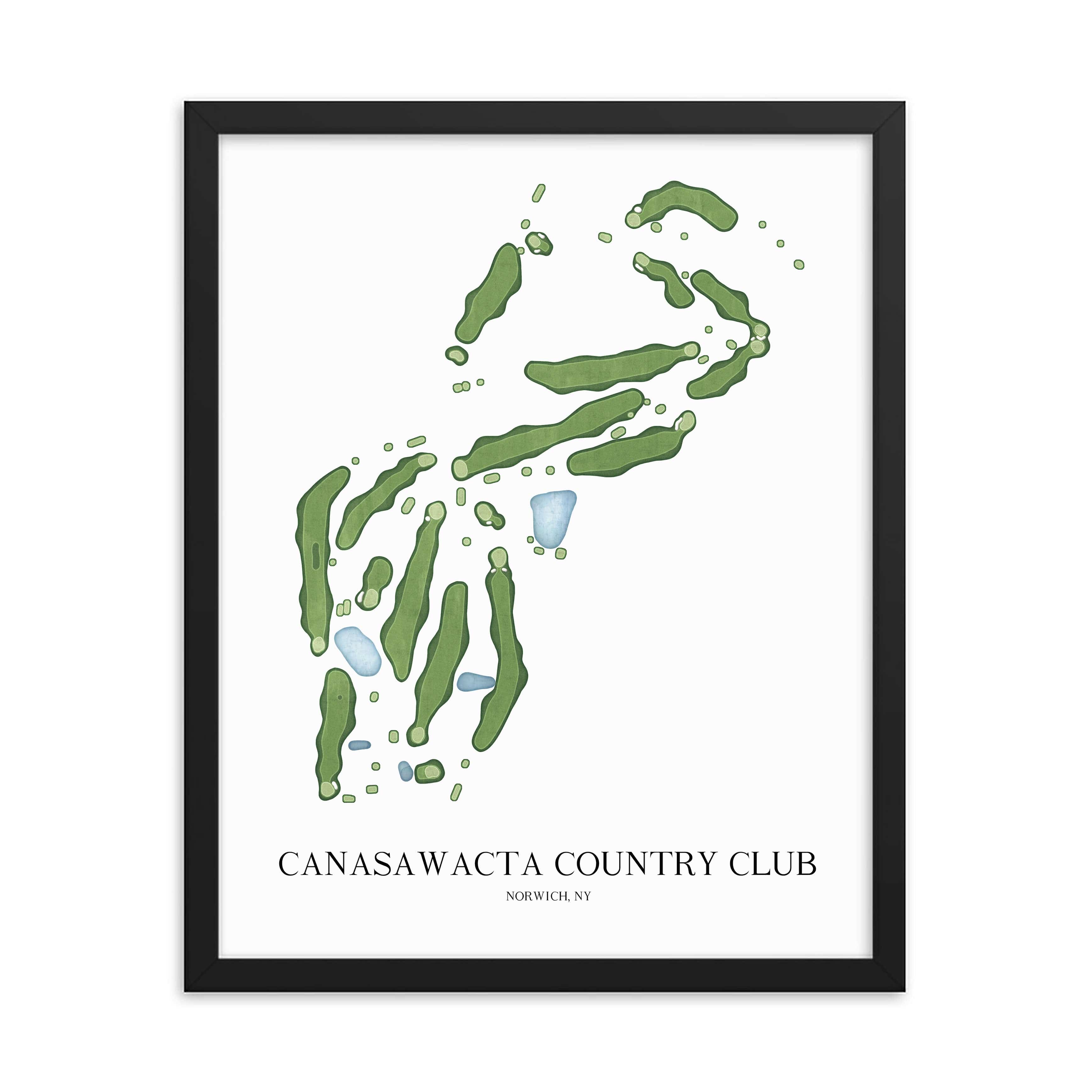 The 19th Hole Golf Shop - Golf Course Prints - Canasawacta Country Club Golf Course Map Golf Map