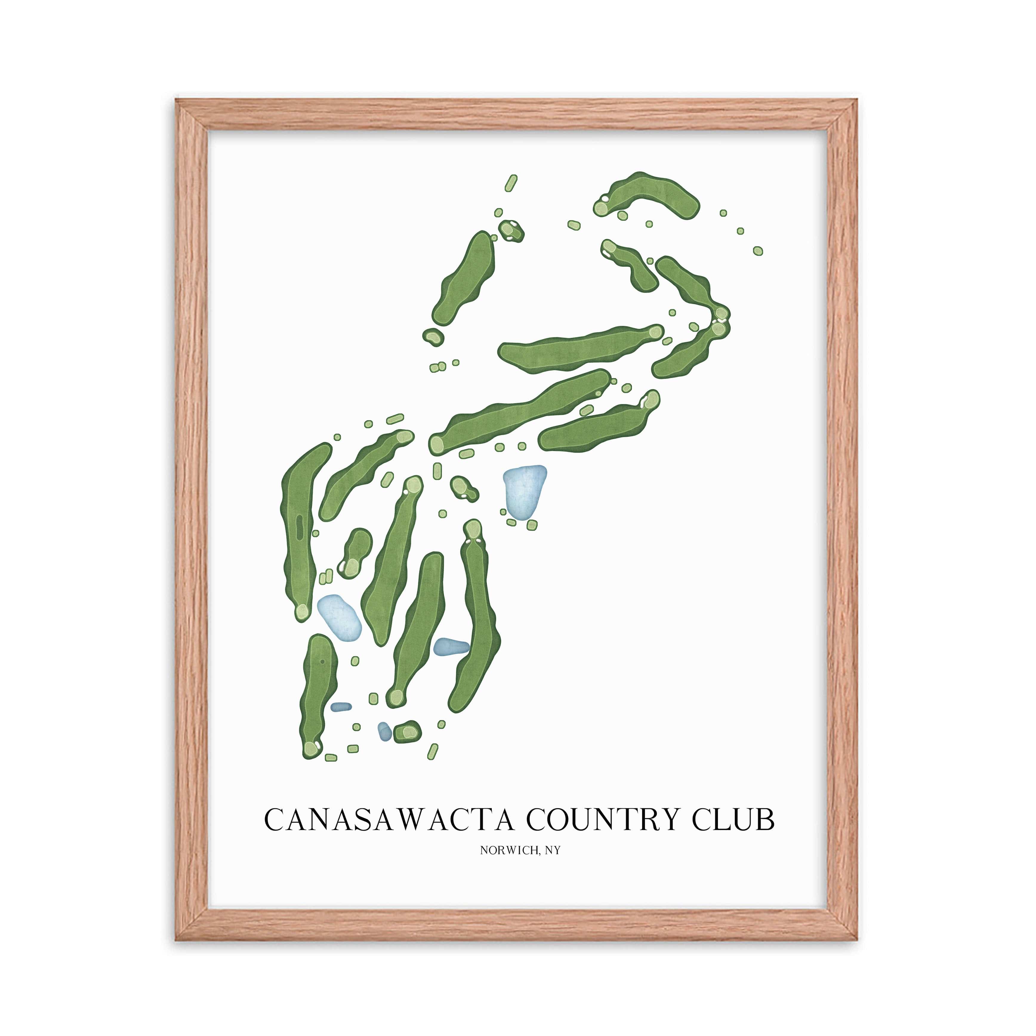 The 19th Hole Golf Shop - Golf Course Prints - Canasawacta Country Club Golf Course Map Golf Map