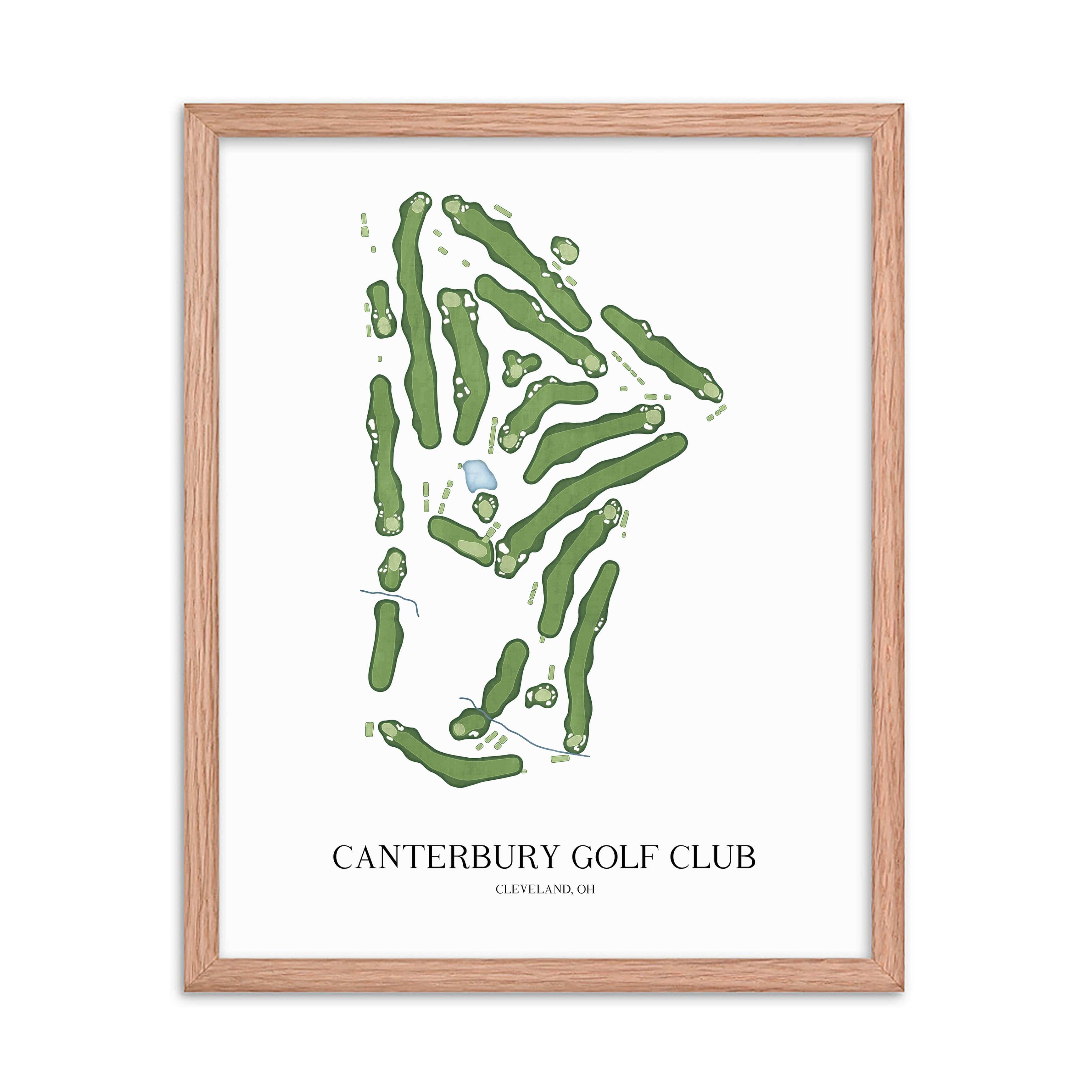 The 19th Hole Golf Shop - Golf Course Prints - Canterbury Golf Club Golf Course Map Golf Map
