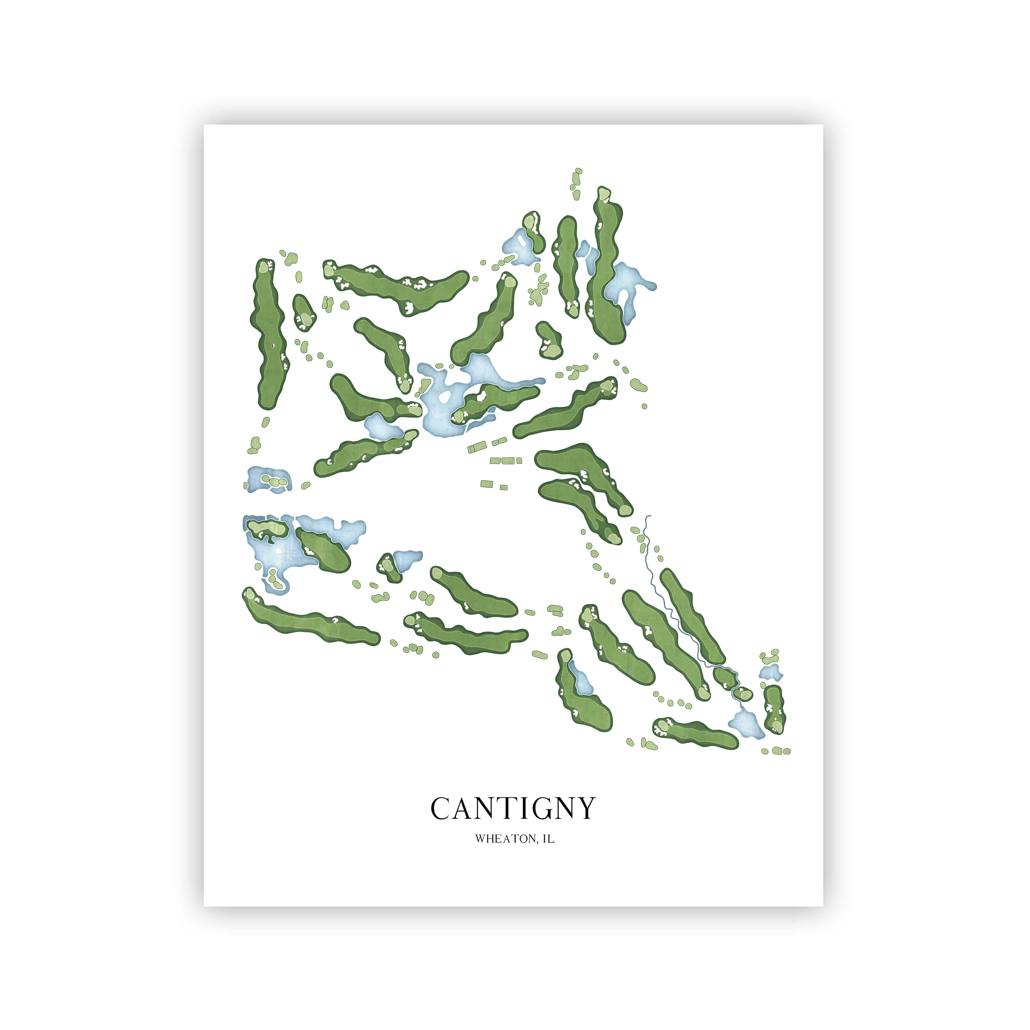 The 19th Hole Golf Shop - Golf Course Prints - Cantigny Golf Course Map Golf Map