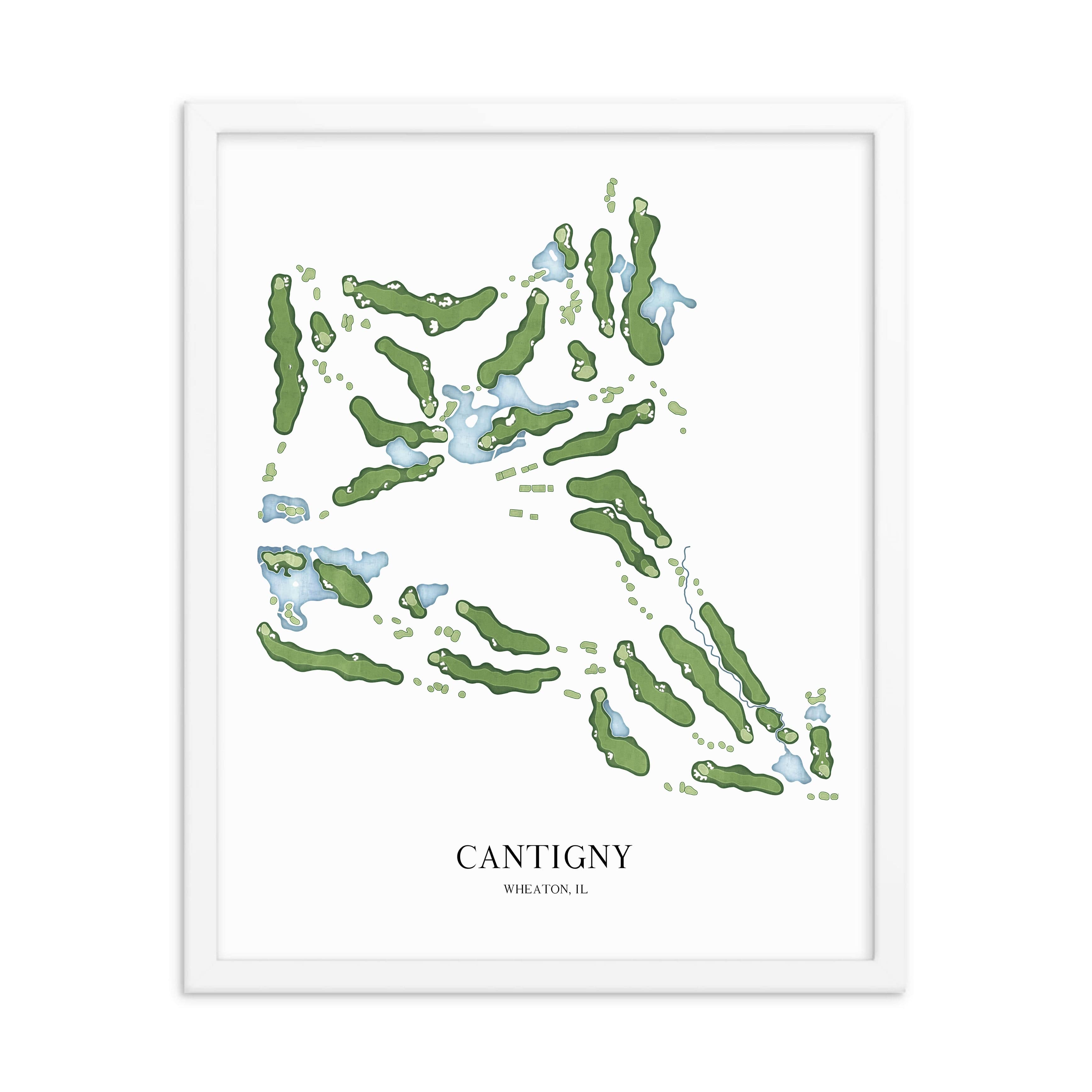 The 19th Hole Golf Shop - Golf Course Prints - Cantigny Golf Course Map Golf Map