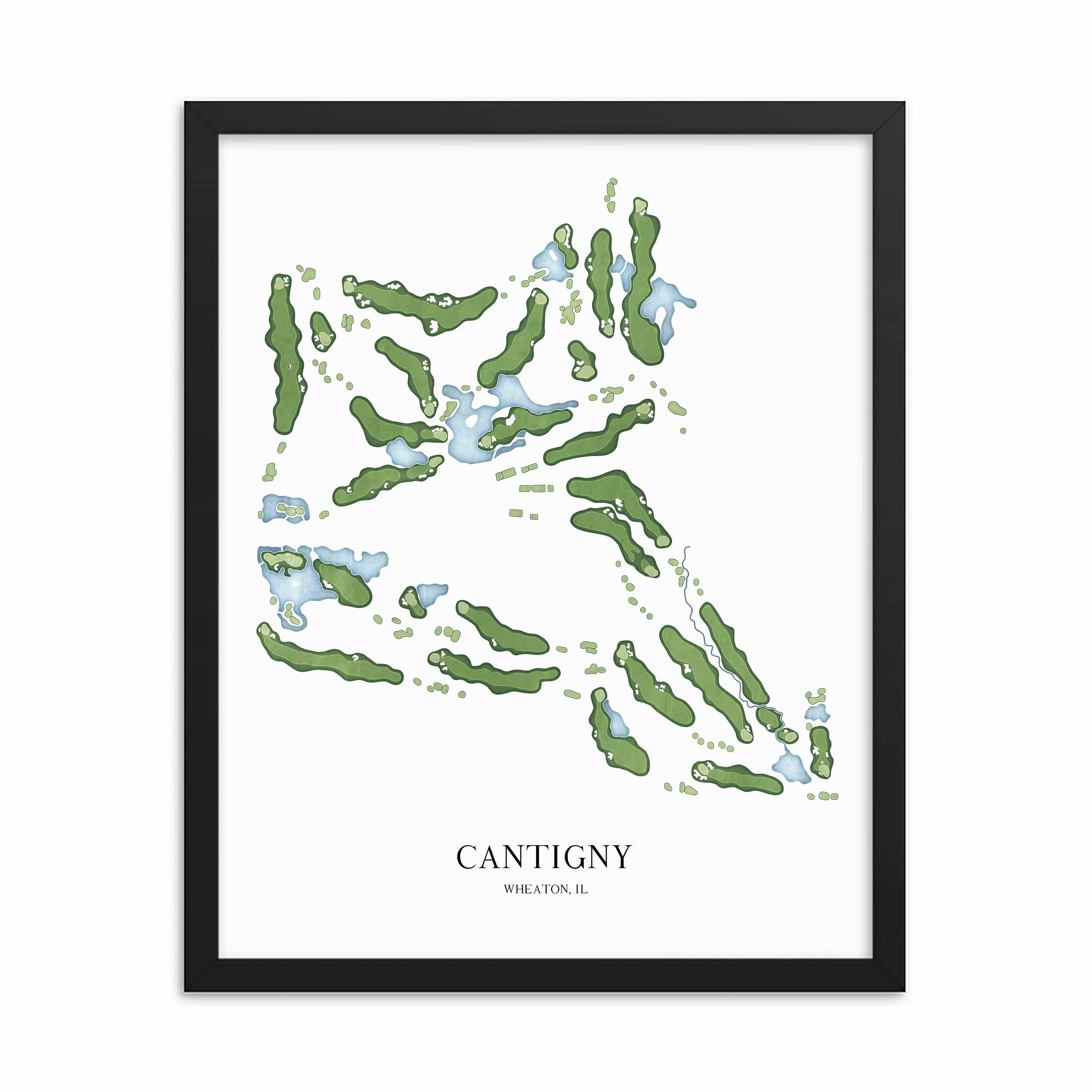 The 19th Hole Golf Shop - Golf Course Prints - Cantigny Golf Course Map Golf Map