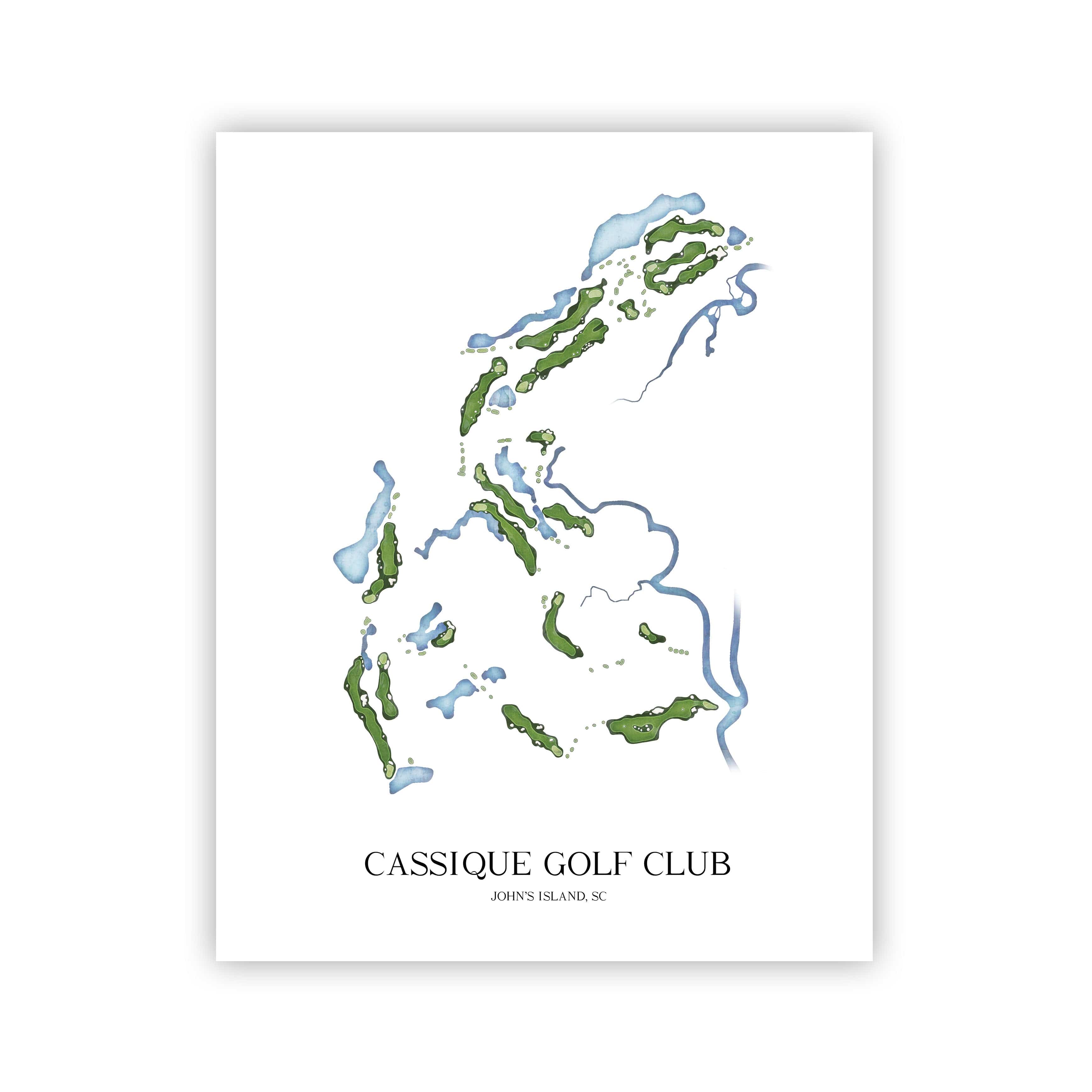 The 19th Hole Golf Shop - Golf Course Prints - Cassique Golf Club Golf Course Map Golf Map
