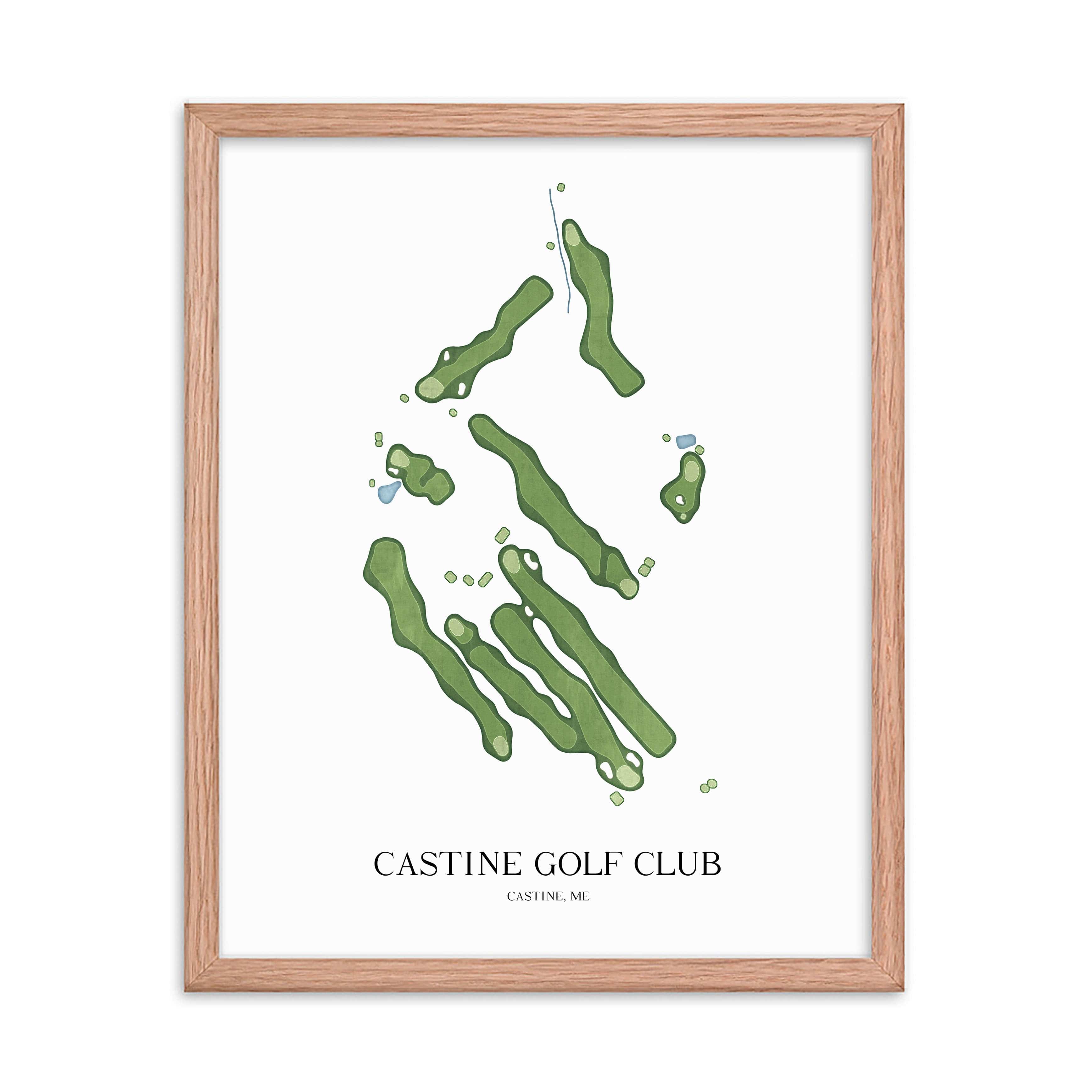 The 19th Hole Golf Shop - Golf Course Prints - Castine Golf Club Golf Course Map Golf Map