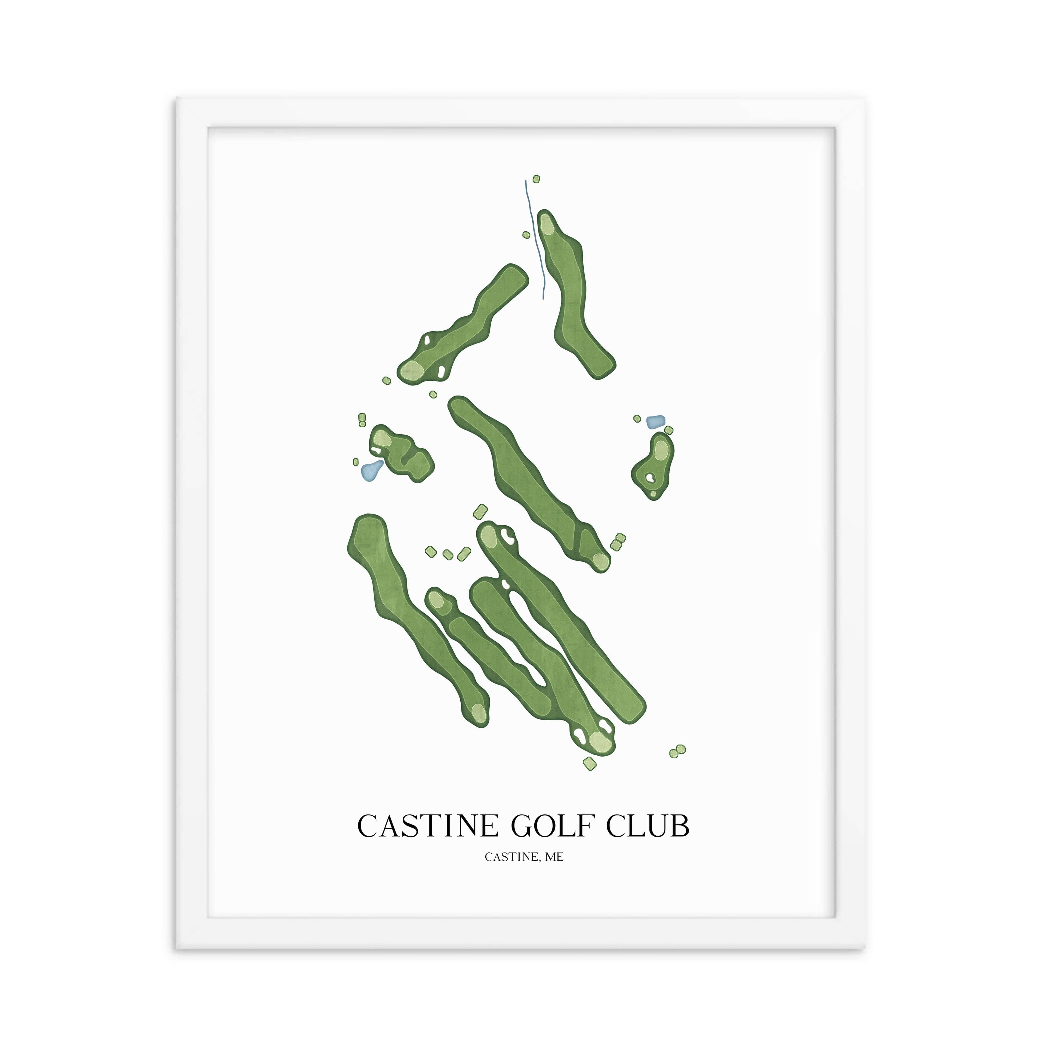 The 19th Hole Golf Shop - Golf Course Prints - Castine Golf Club Golf Course Map Golf Map