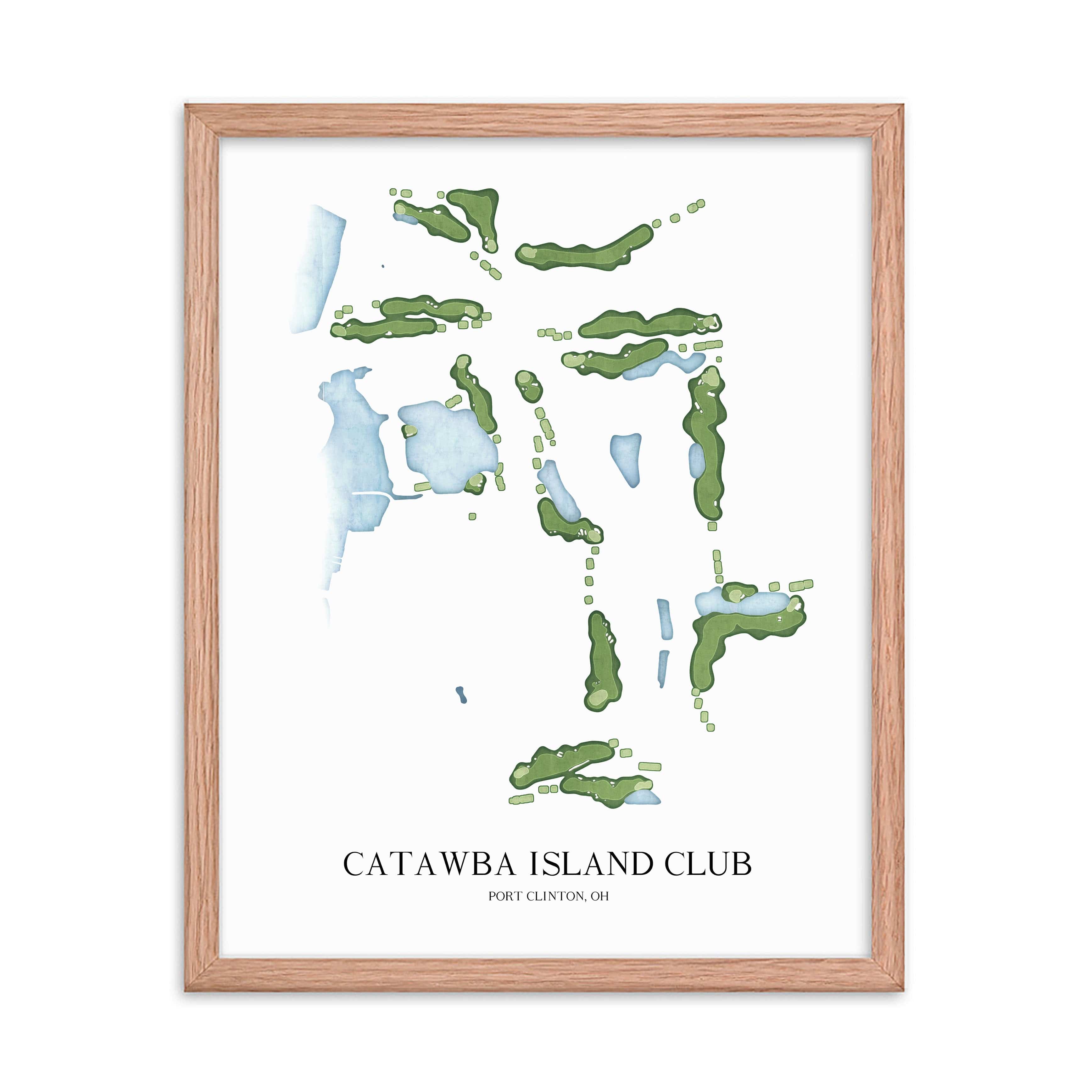The 19th Hole Golf Shop - Golf Course Prints - Catawba Island Club Golf Course Map Golf Map