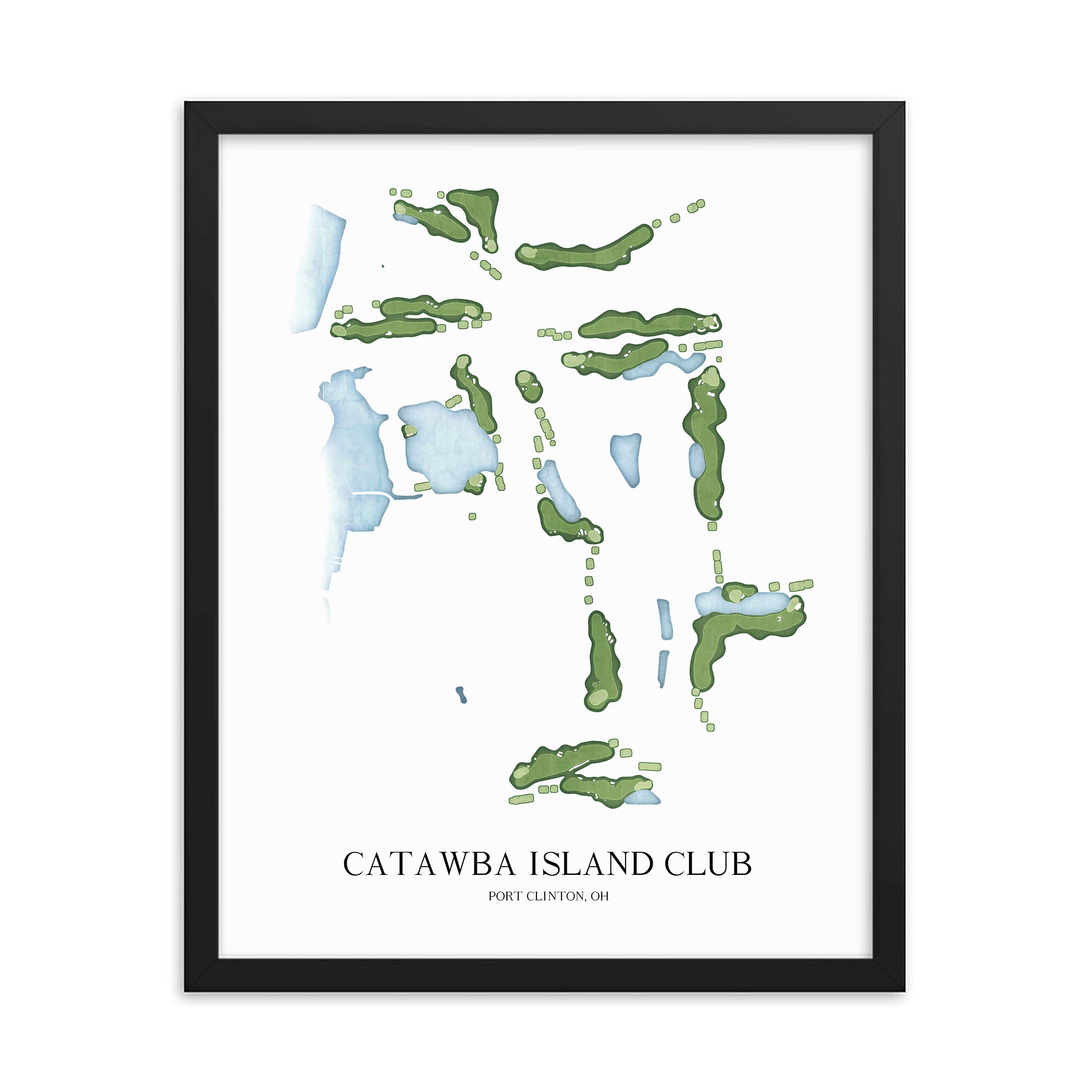 The 19th Hole Golf Shop - Golf Course Prints - Catawba Island Club Golf Course Map Golf Map