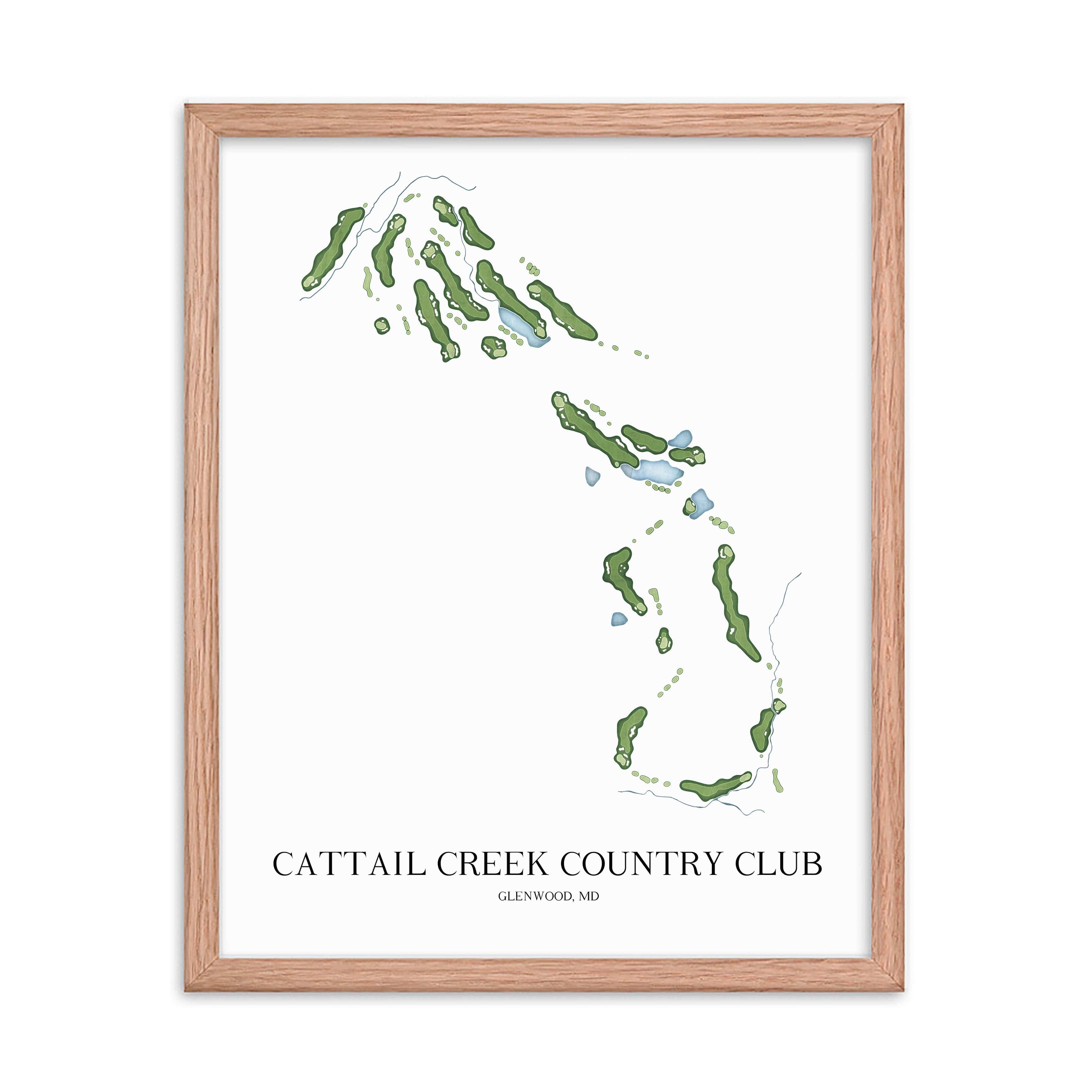 The 19th Hole Golf Shop - Golf Course Prints - Cattail Creek Country Club Golf Course Map Golf Map