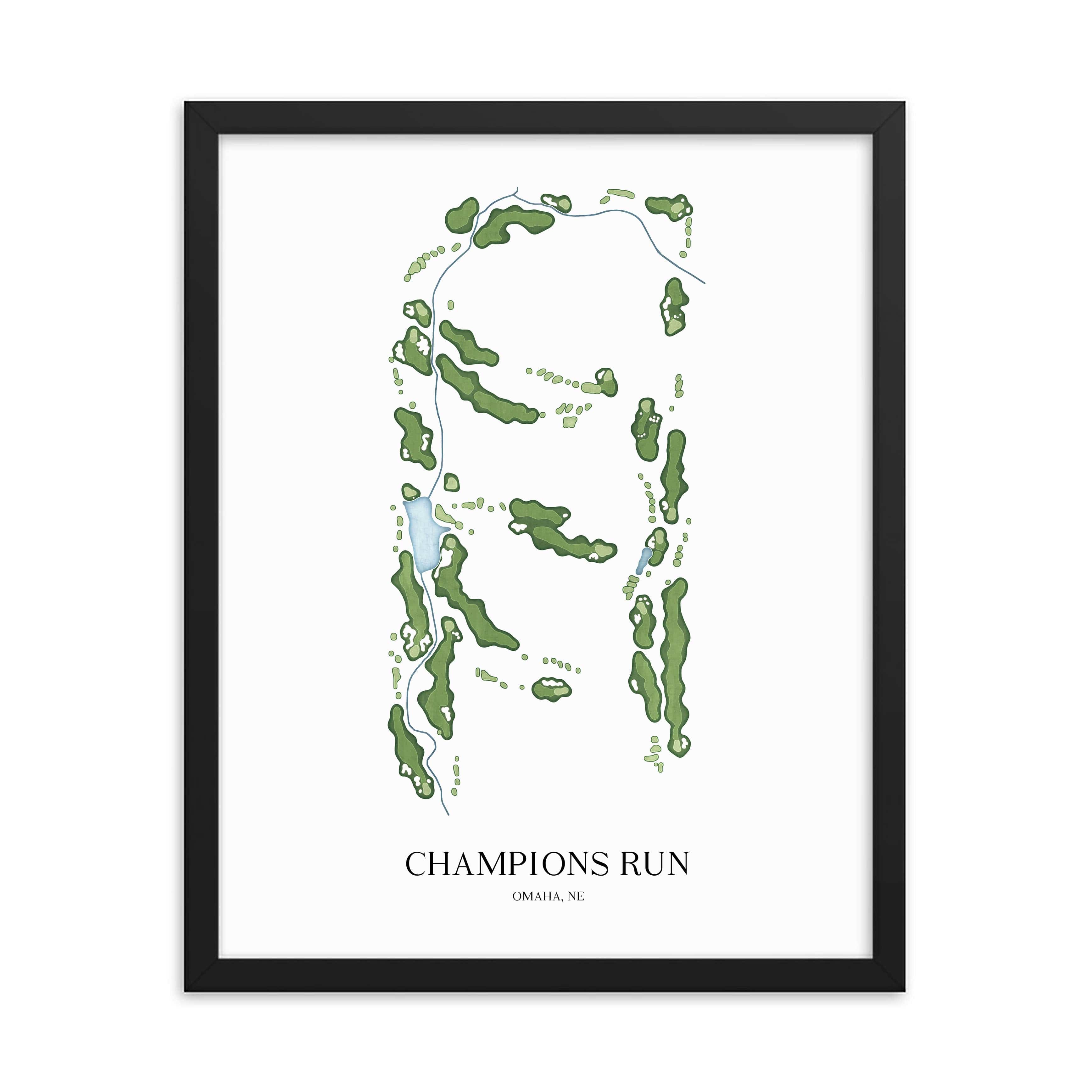 The 19th Hole Golf Shop - Golf Course Prints - Champions Run Golf Course Map Golf Map