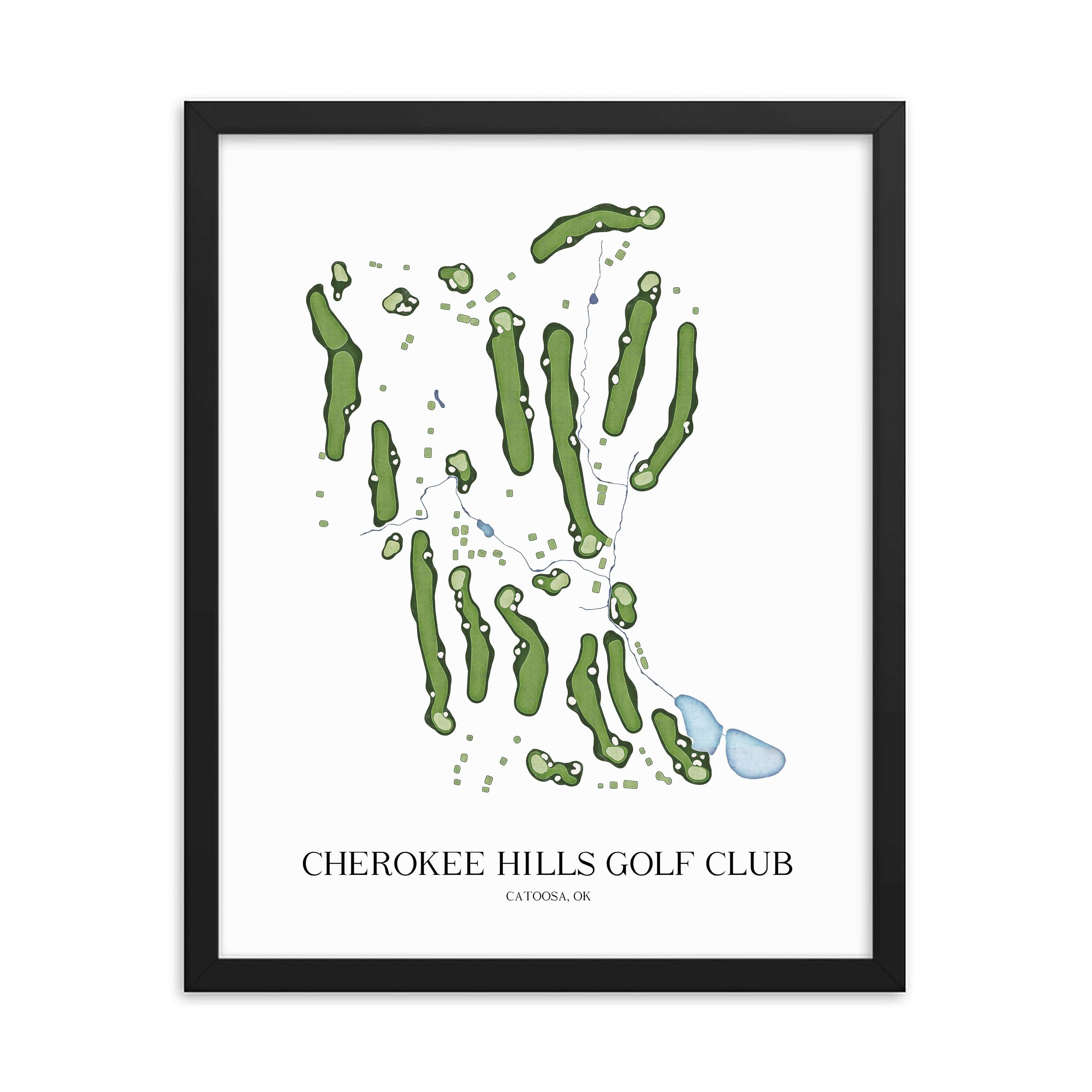 The 19th Hole Golf Shop - Golf Course Prints - Cherokee Hills Golf Club Golf Course Map Golf Map
