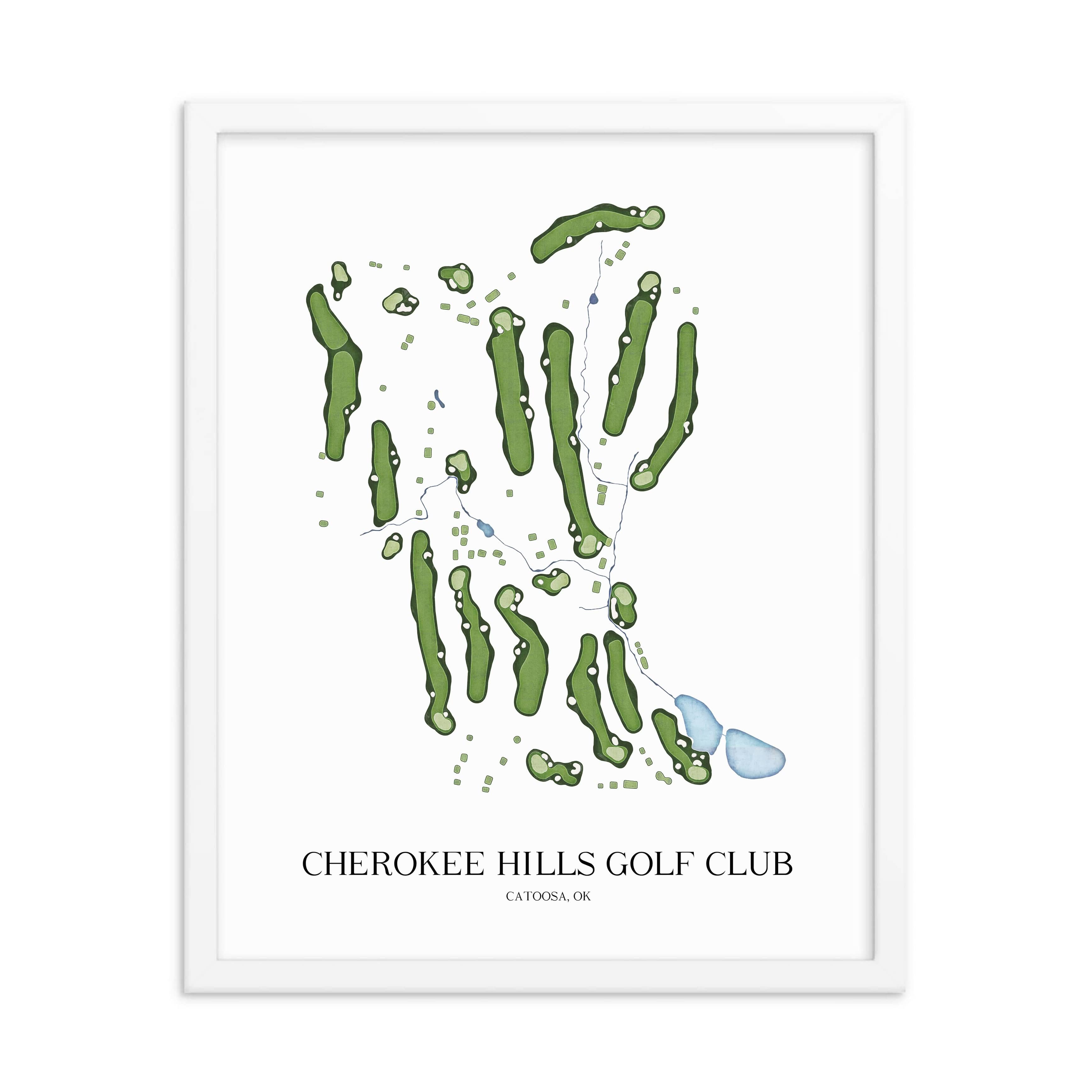 The 19th Hole Golf Shop - Golf Course Prints - Cherokee Hills Golf Club Golf Course Map Golf Map