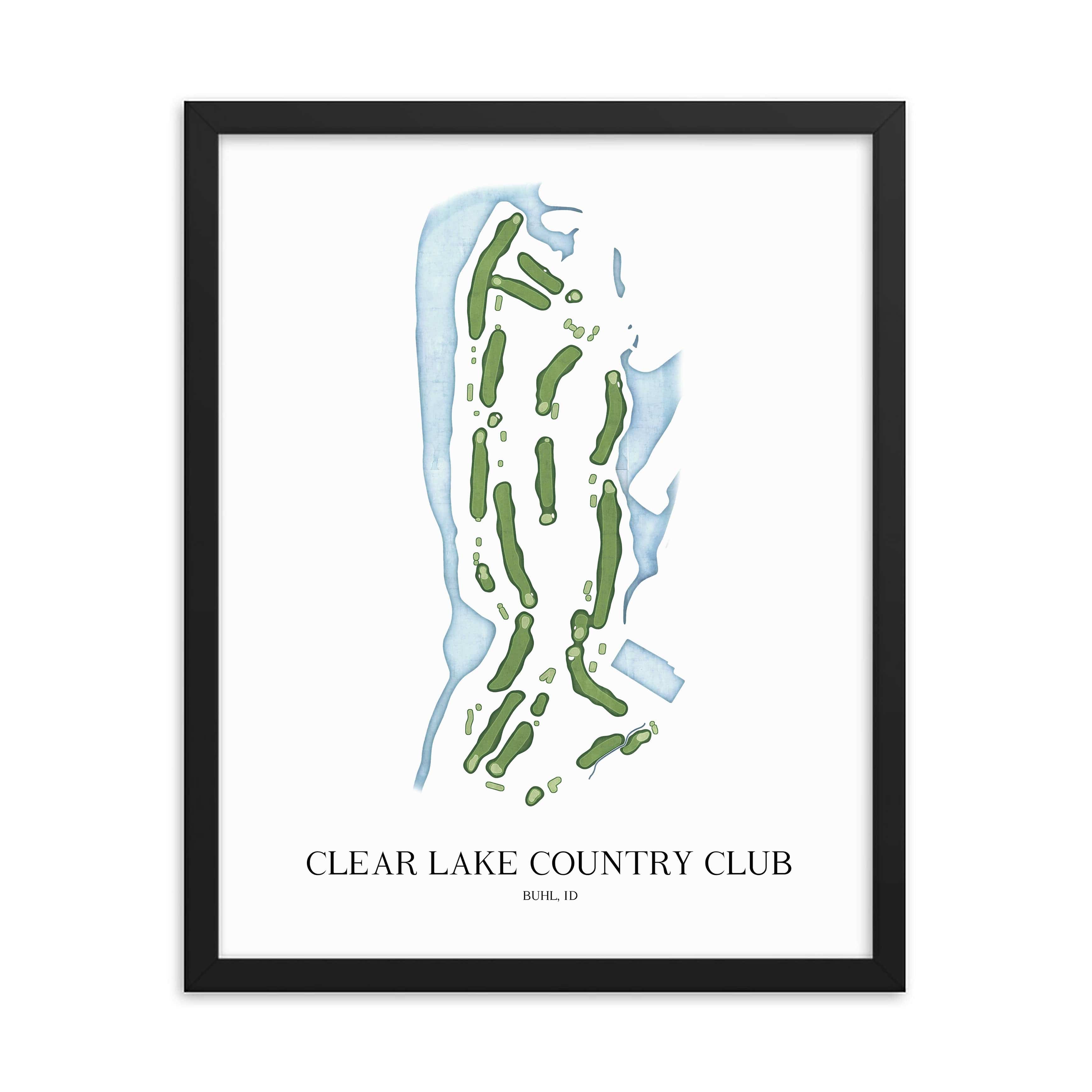 The 19th Hole Golf Shop - Golf Course Prints - Clear Lake Country Club Golf Course Map Golf Map