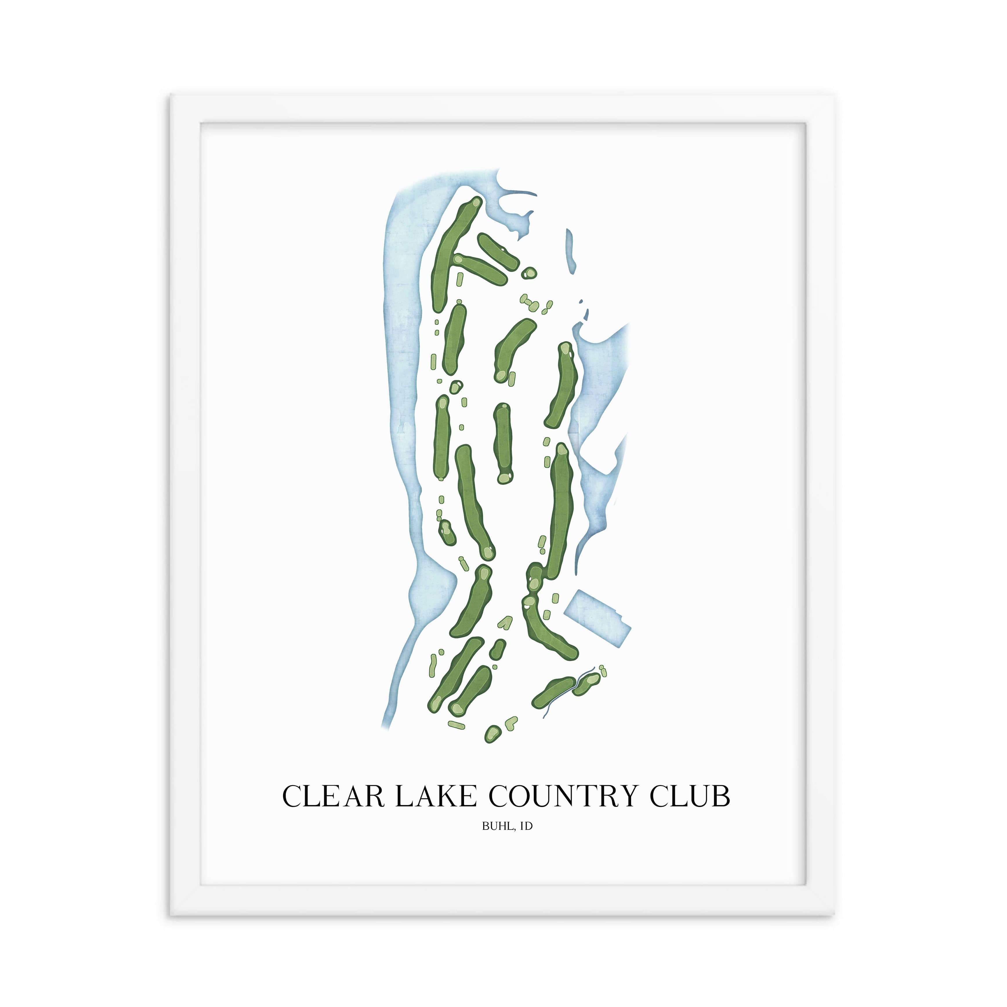 The 19th Hole Golf Shop - Golf Course Prints - Clear Lake Country Club Golf Course Map Golf Map
