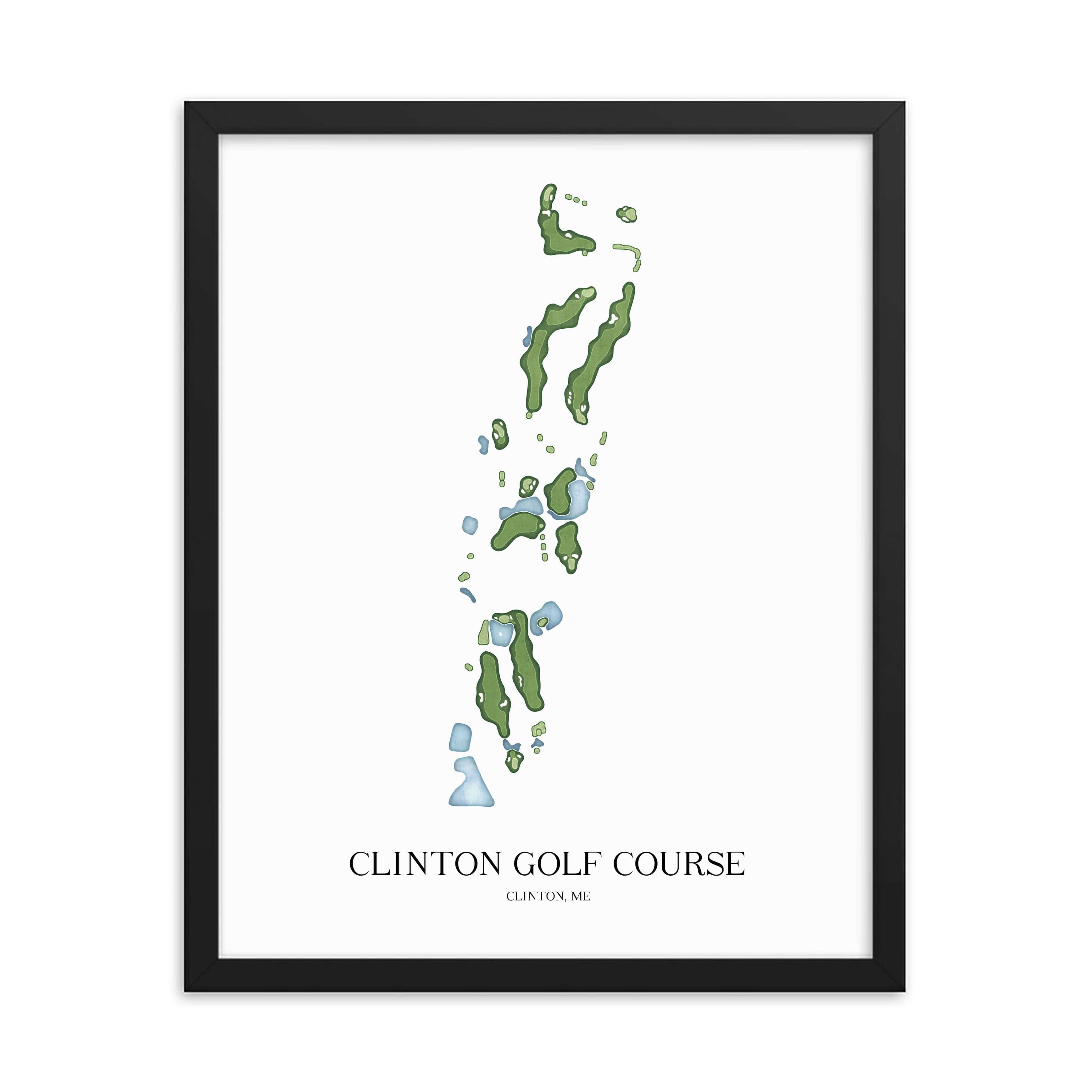 The 19th Hole Golf Shop - Golf Course Prints - Clinton Golf Course Golf Course Map Golf Map