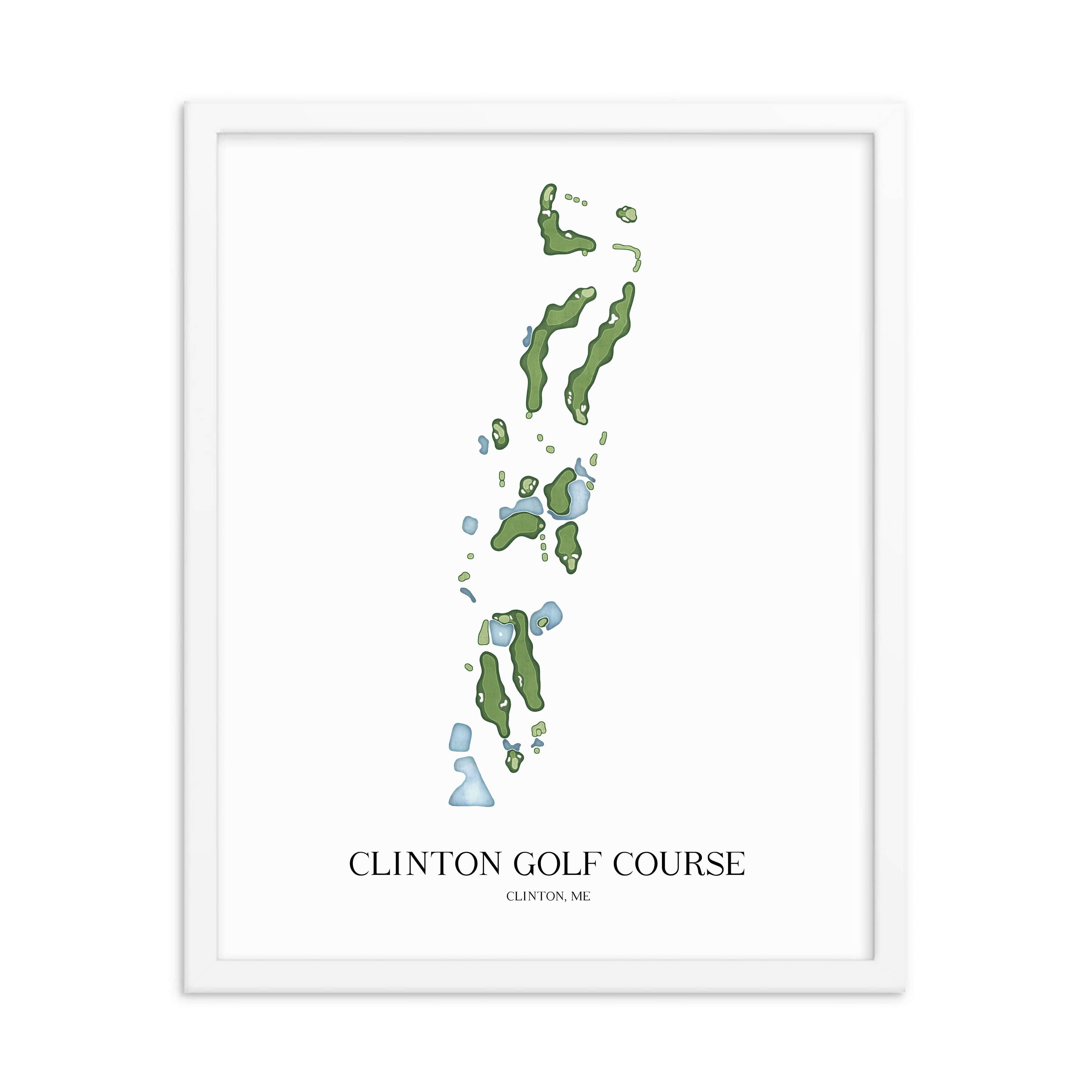The 19th Hole Golf Shop - Golf Course Prints - Clinton Golf Course Golf Course Map Golf Map