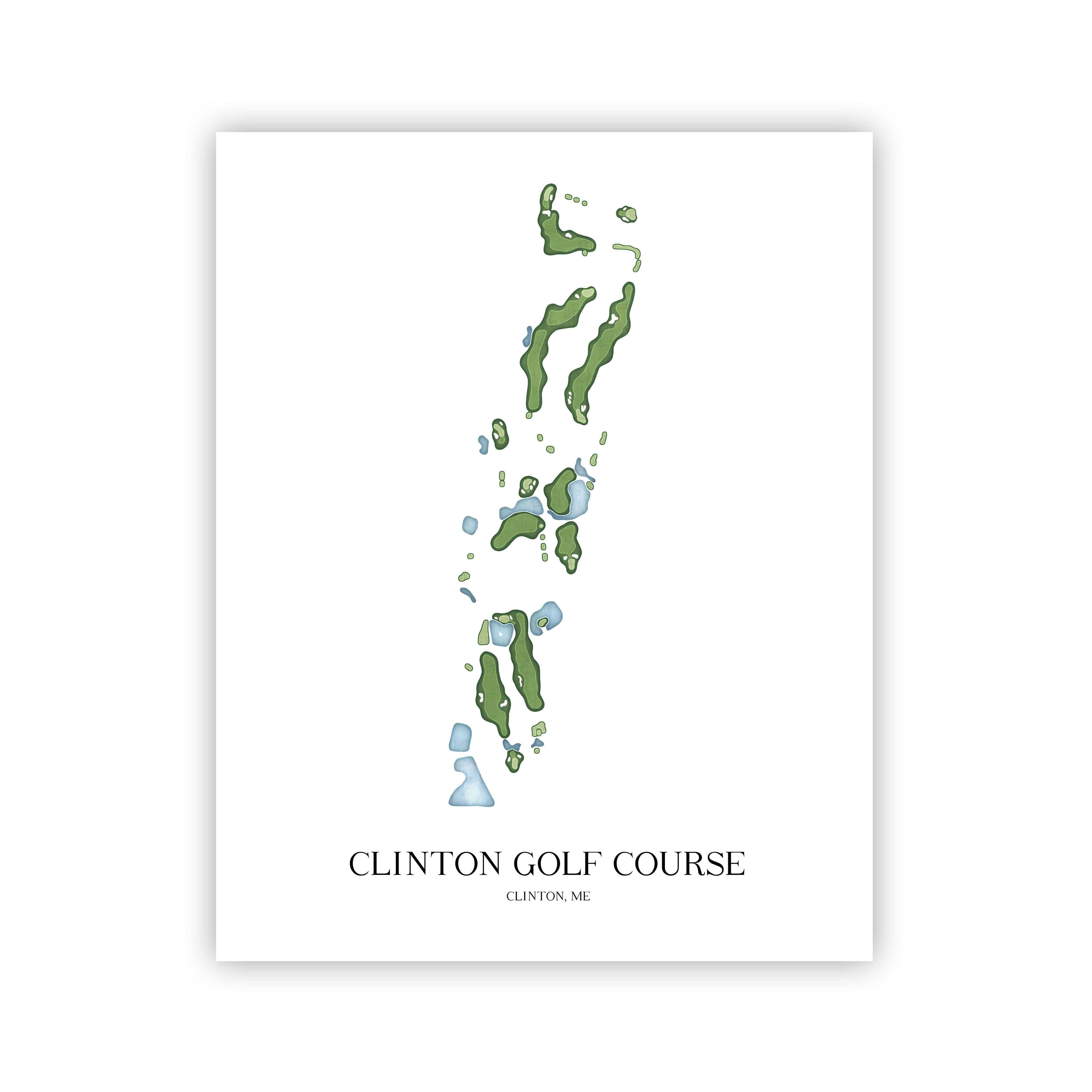 The 19th Hole Golf Shop - Golf Course Prints - Clinton Golf Course Golf Course Map Golf Map