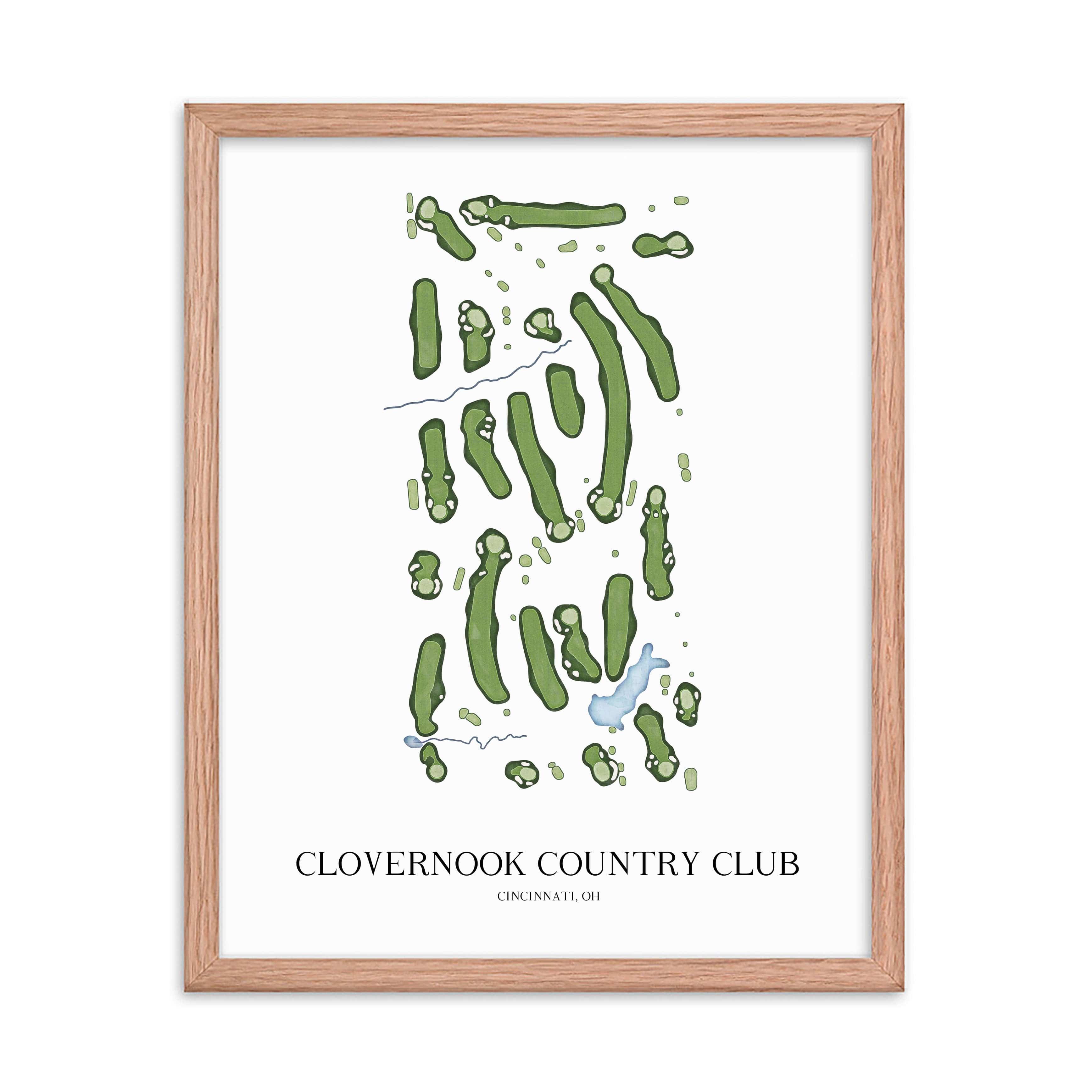 The 19th Hole Golf Shop - Golf Course Prints - Clovernook Country Club Golf Course Map Golf Map