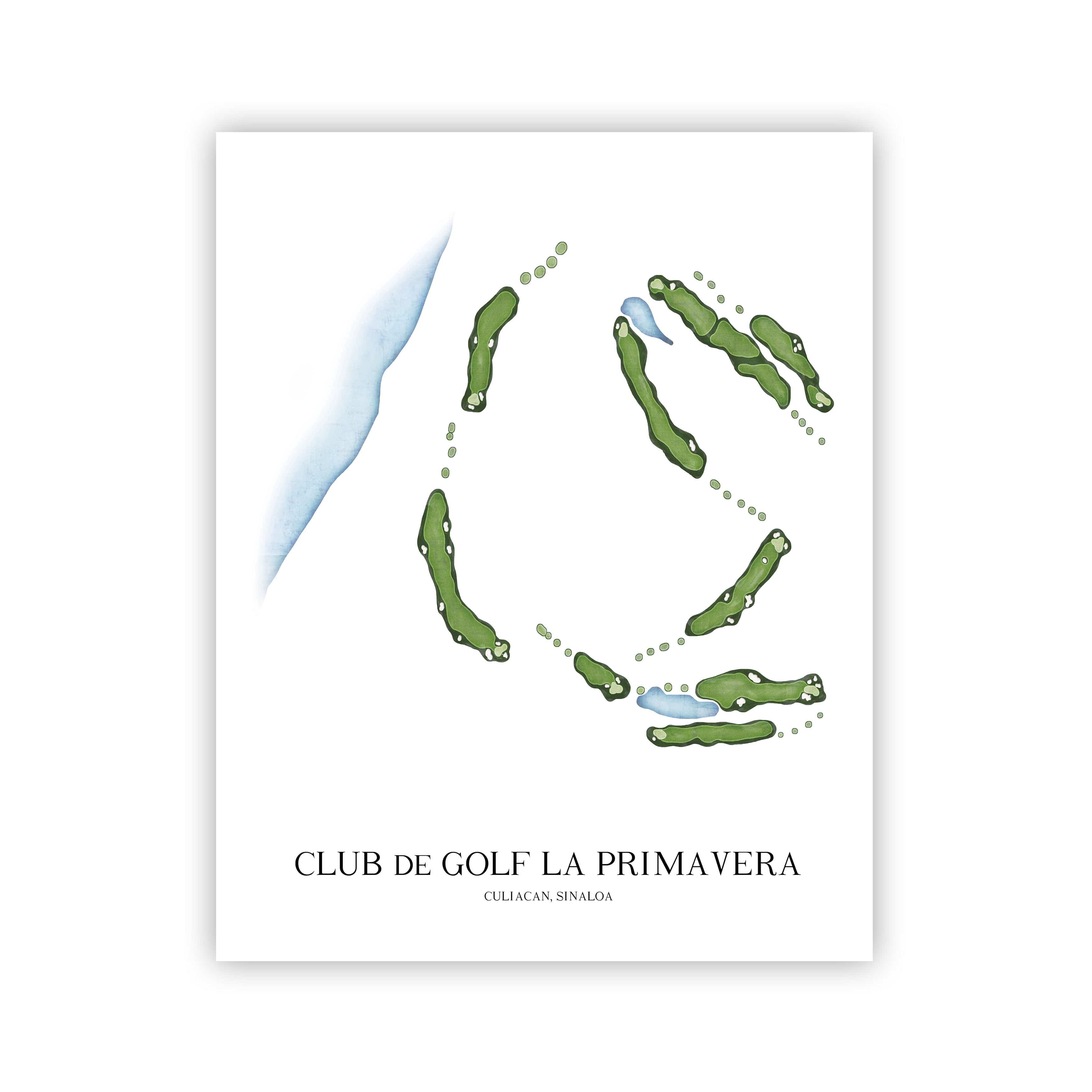 The 19th Hole Golf Shop - Golf Course Prints - Club de Golf La Primavera Golf Course Map Golf Map