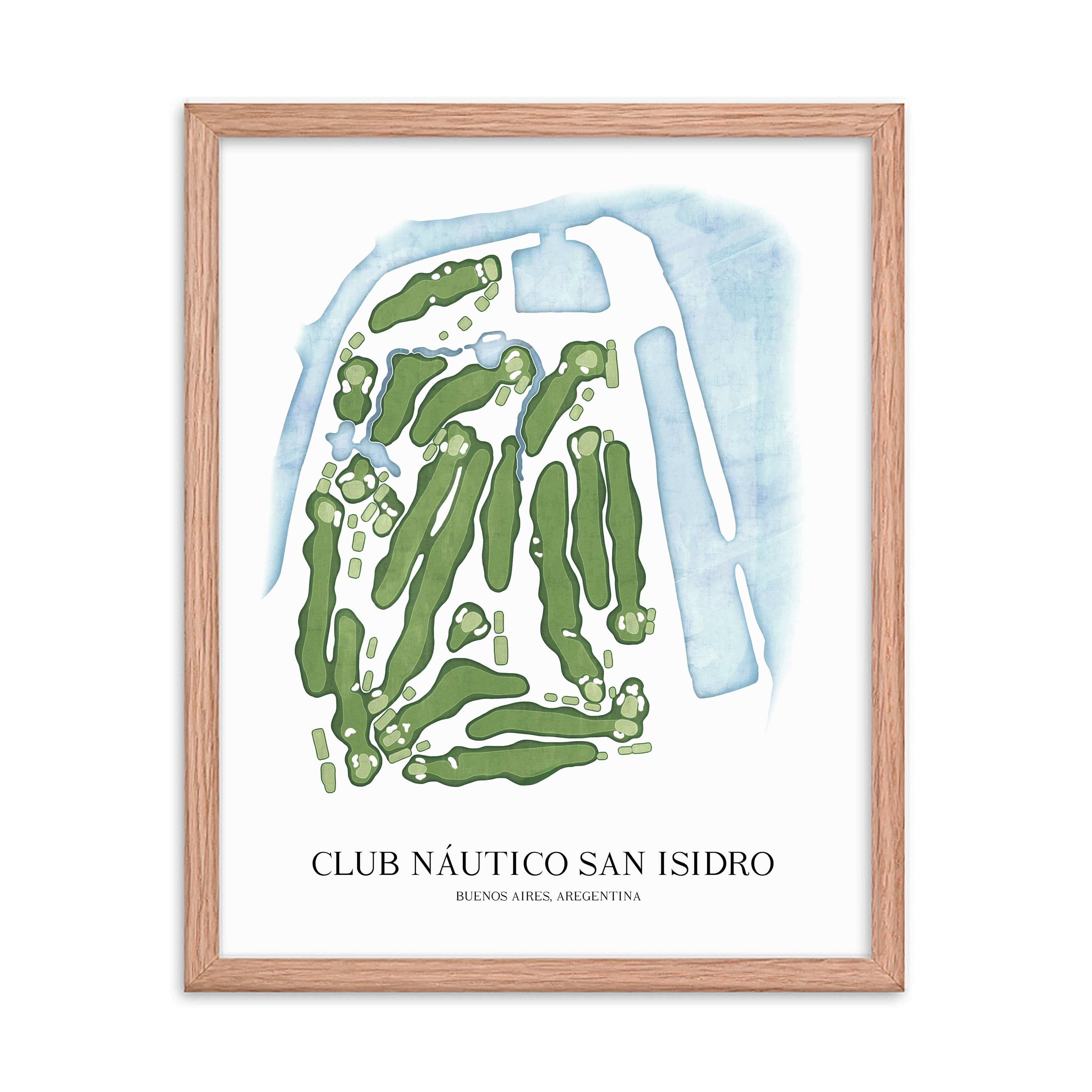 The 19th Hole Golf Shop - Golf Course Prints - Club Nautico San Isidro Golf Course Map Golf Map