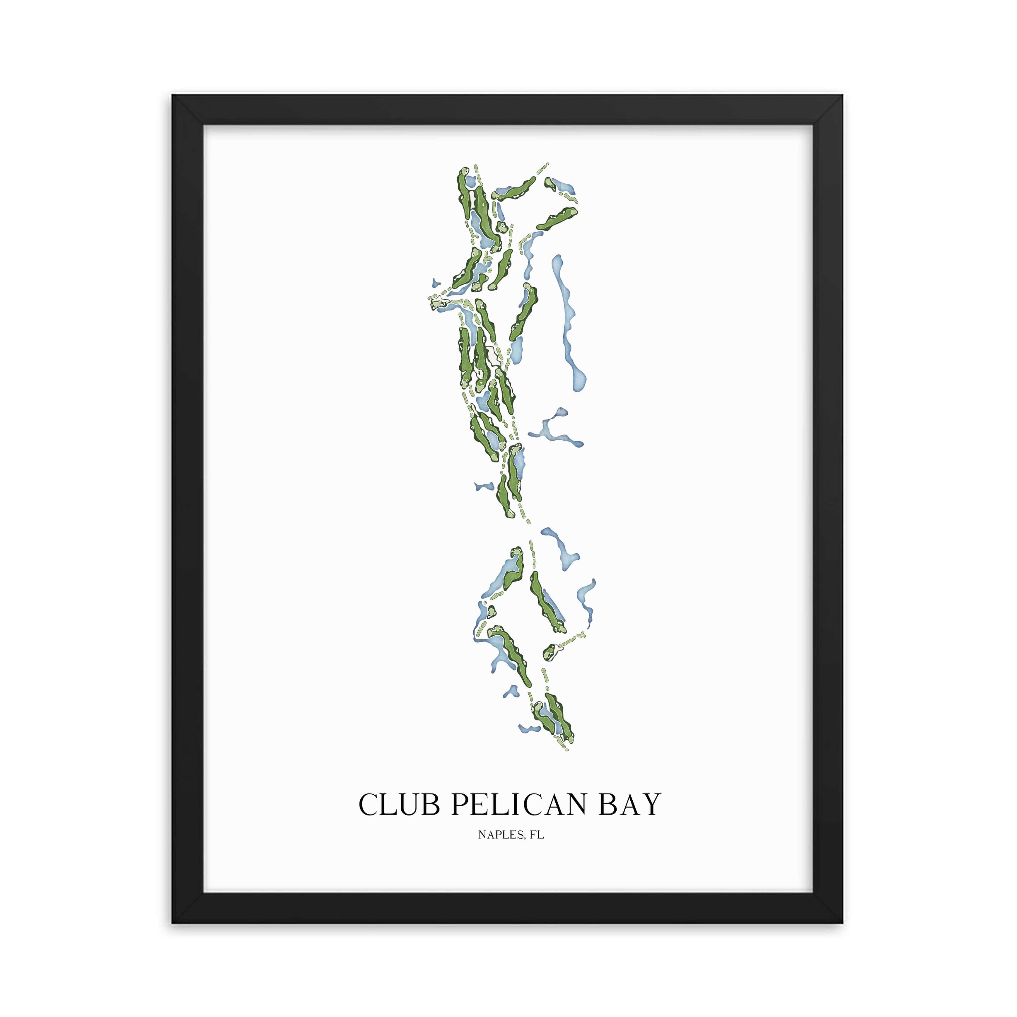 The 19th Hole Golf Shop - Golf Course Prints - Club Pelican Bay Golf Course Map Golf Map