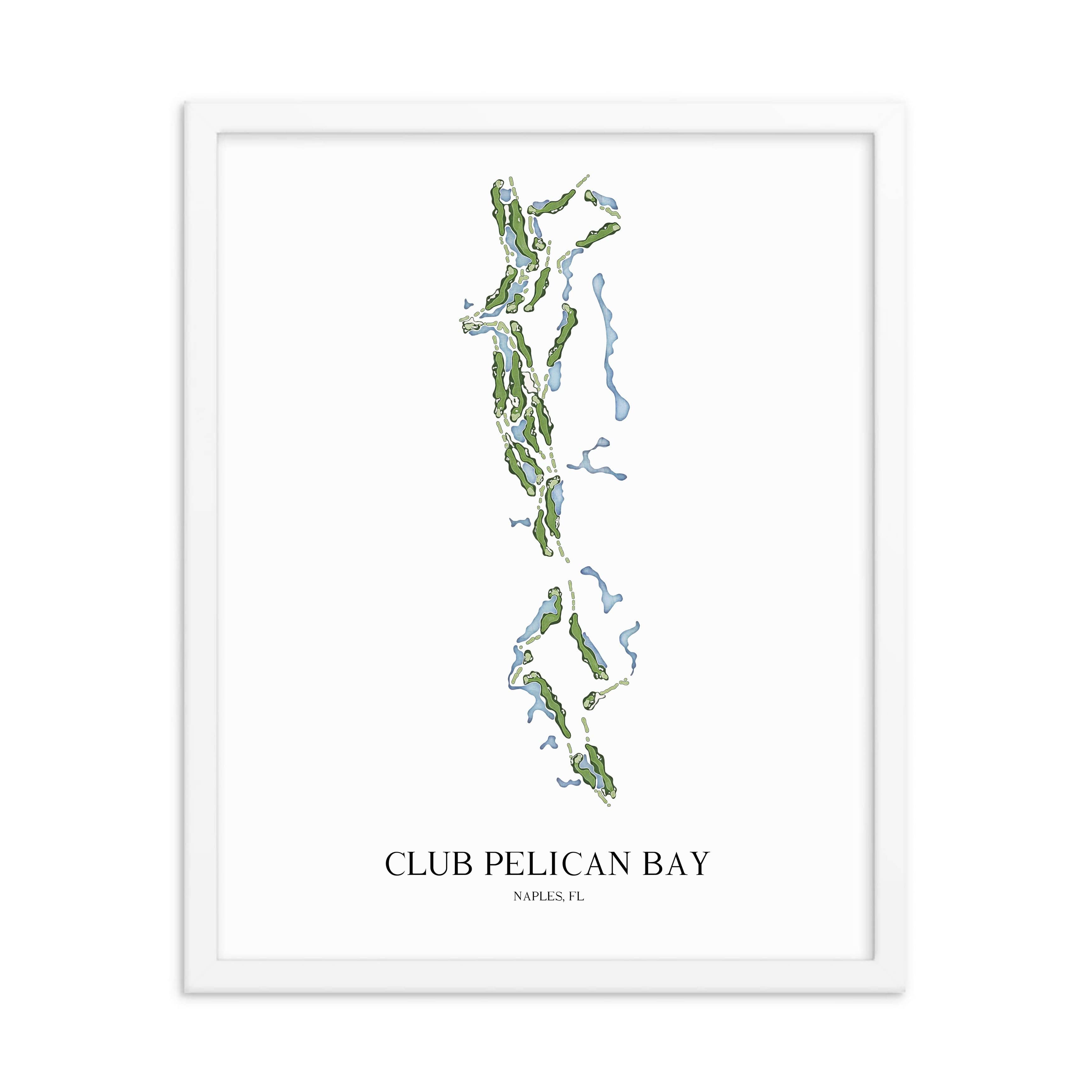 The 19th Hole Golf Shop - Golf Course Prints - Club Pelican Bay Golf Course Map Golf Map