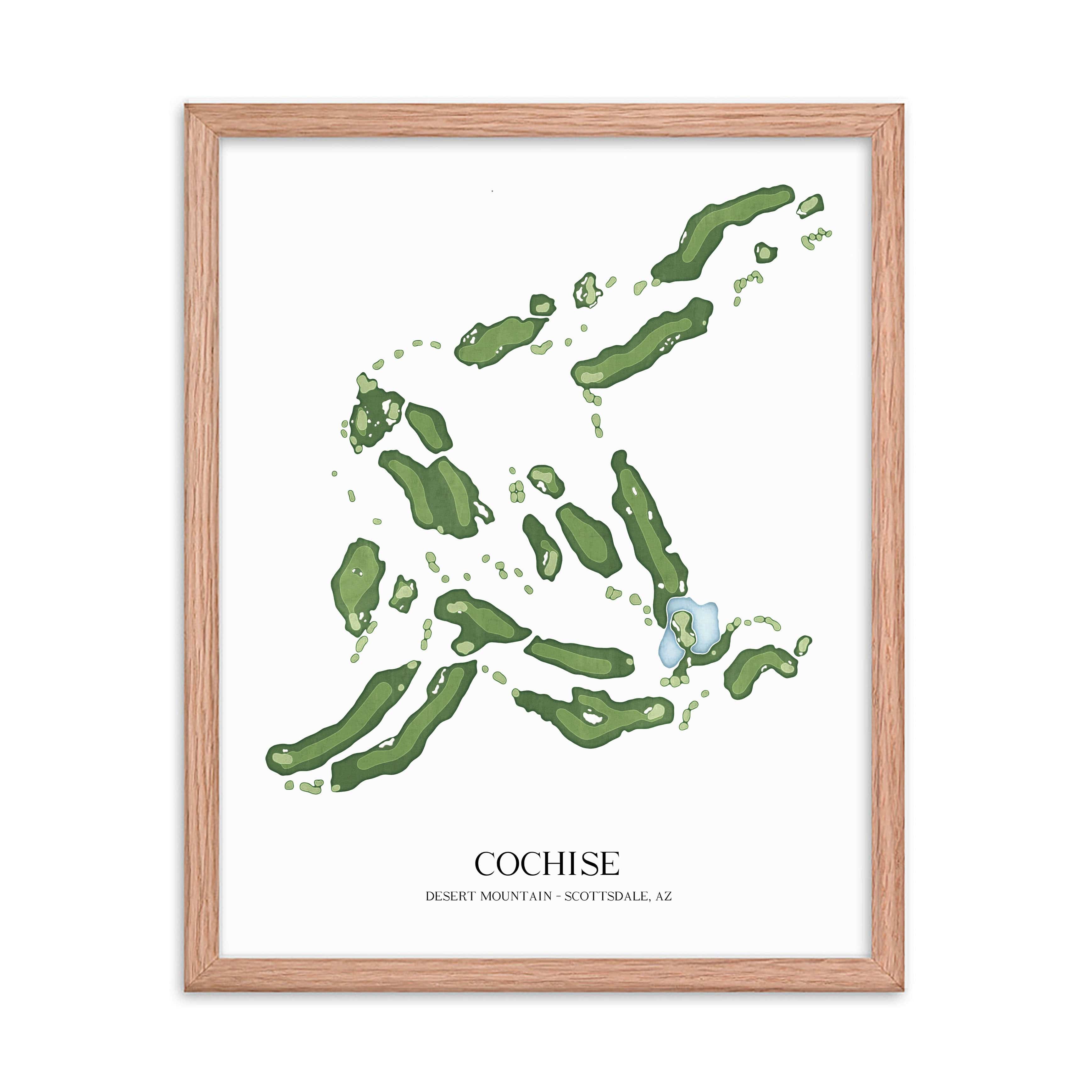 The 19th Hole Golf Shop - Golf Course Prints - Cochise - Desert Mountain Golf Course Map Golf Map