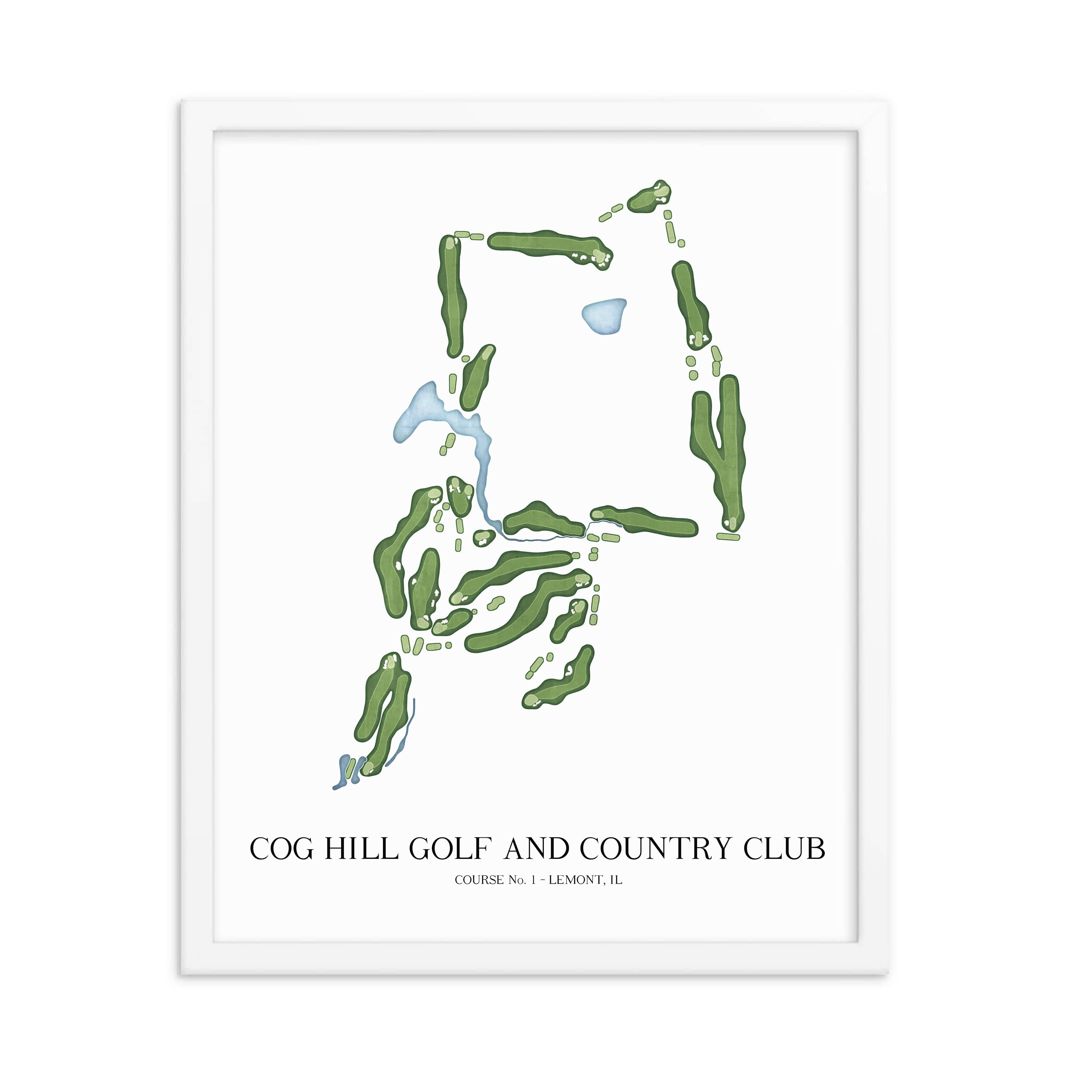 The 19th Hole Golf Shop - Golf Course Prints - Cog Hill Golf and Country Club Golf Course Map Golf Map