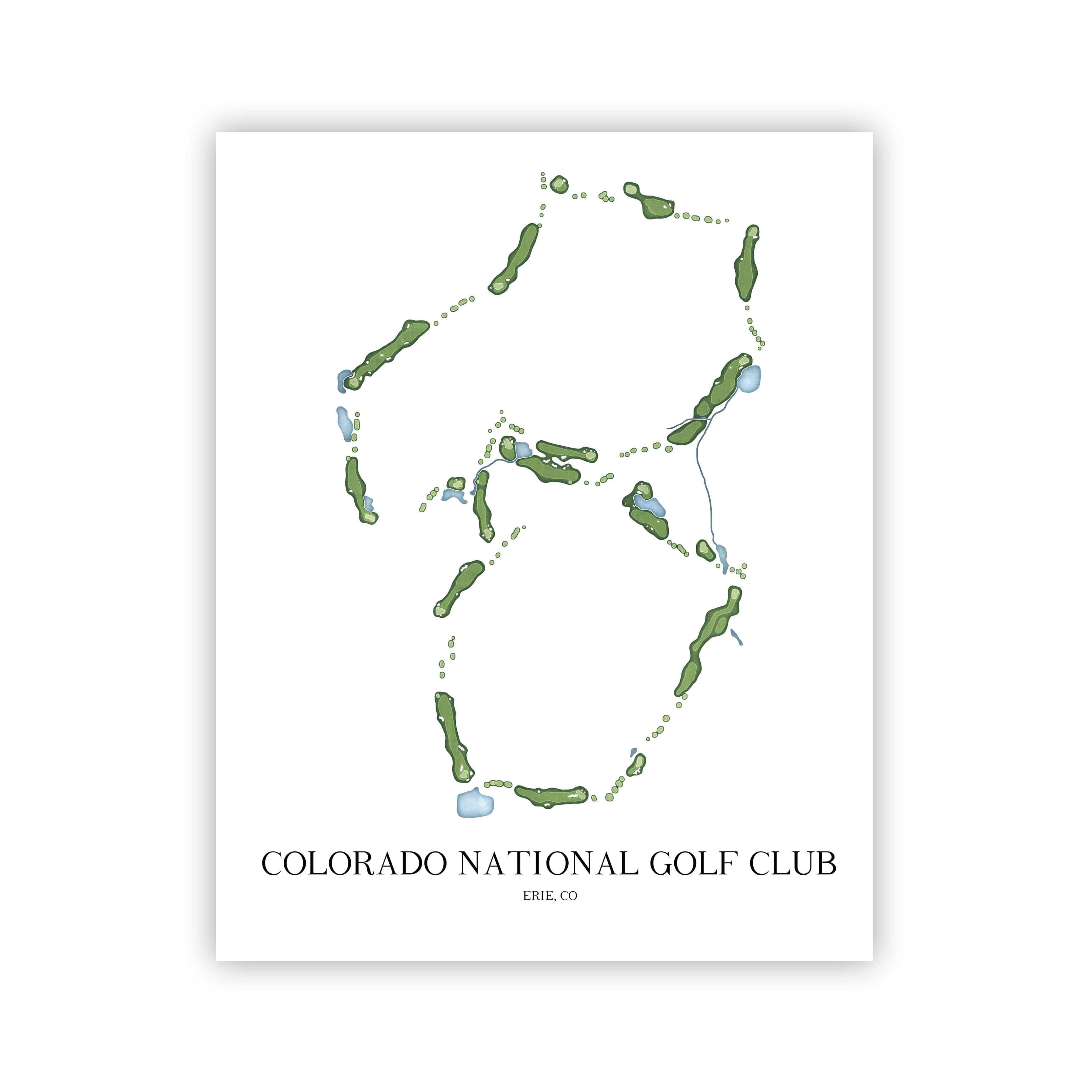 The 19th Hole Golf Shop - Golf Course Prints - Colorado National Golf Club Golf Course Map Golf Map