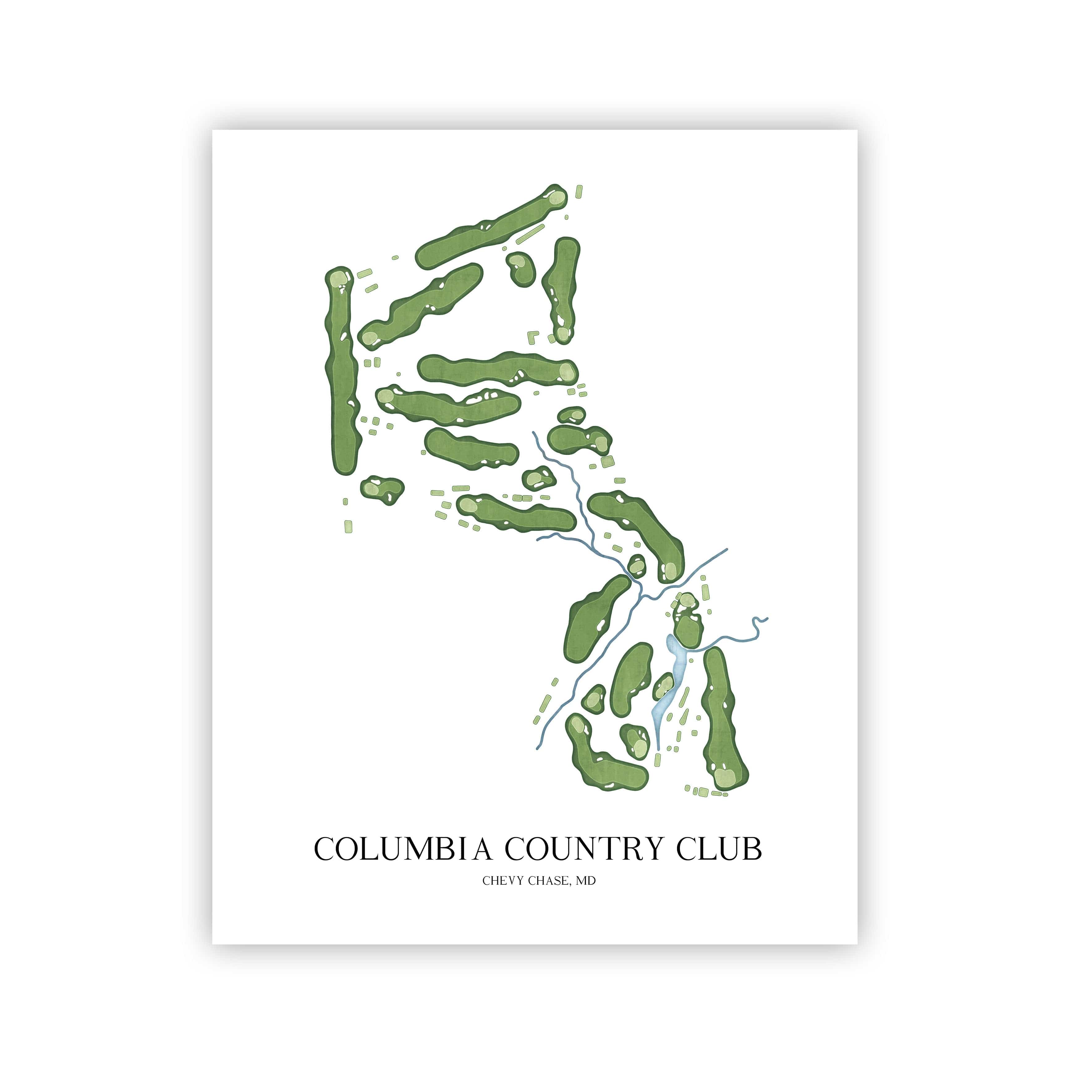 The 19th Hole Golf Shop - Golf Course Prints - Columbia Country Club (Maryland) Golf Course Map Golf Map