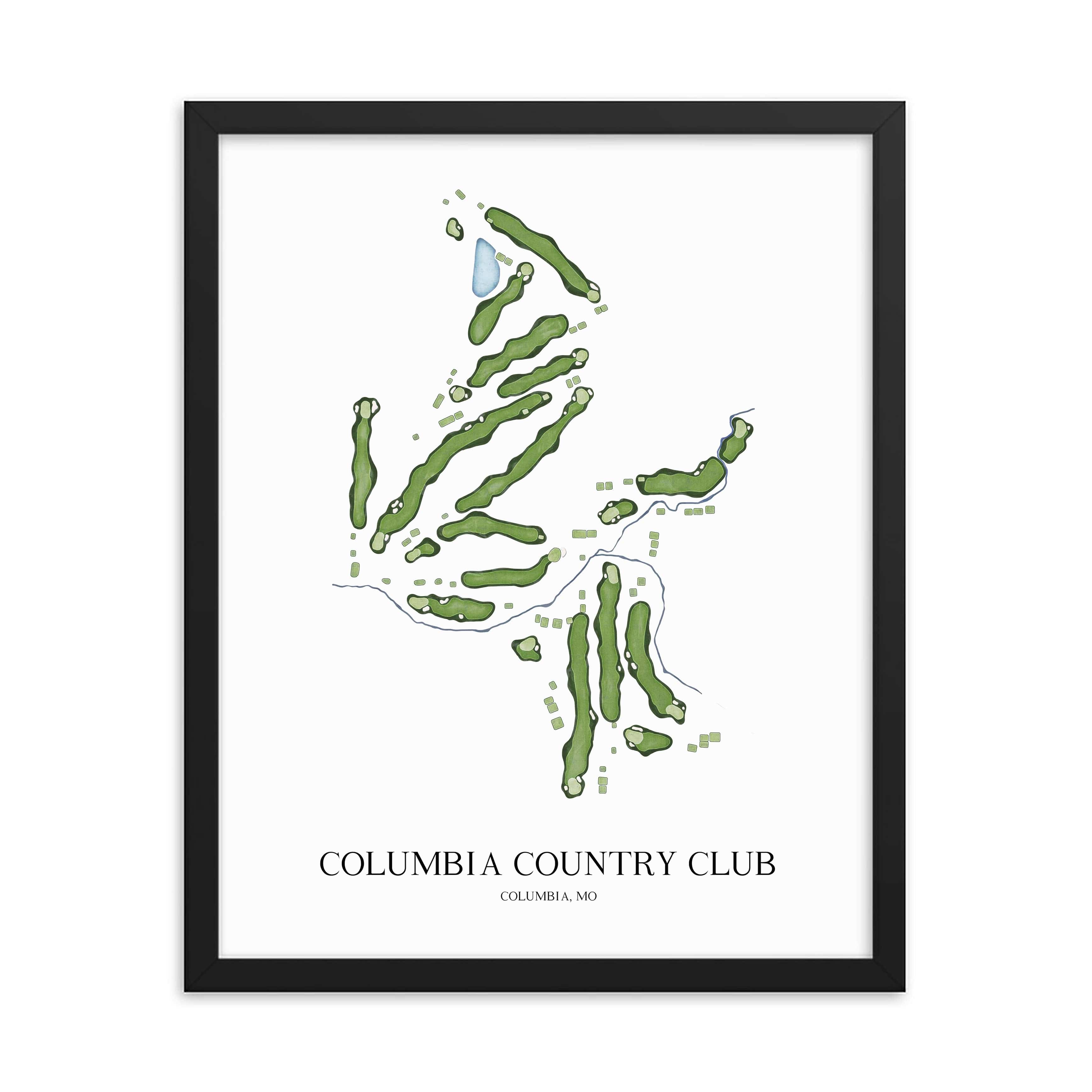 The 19th Hole Golf Shop - Golf Course Prints - Columbia Country Club (Missouri) Golf Course Map Golf Map