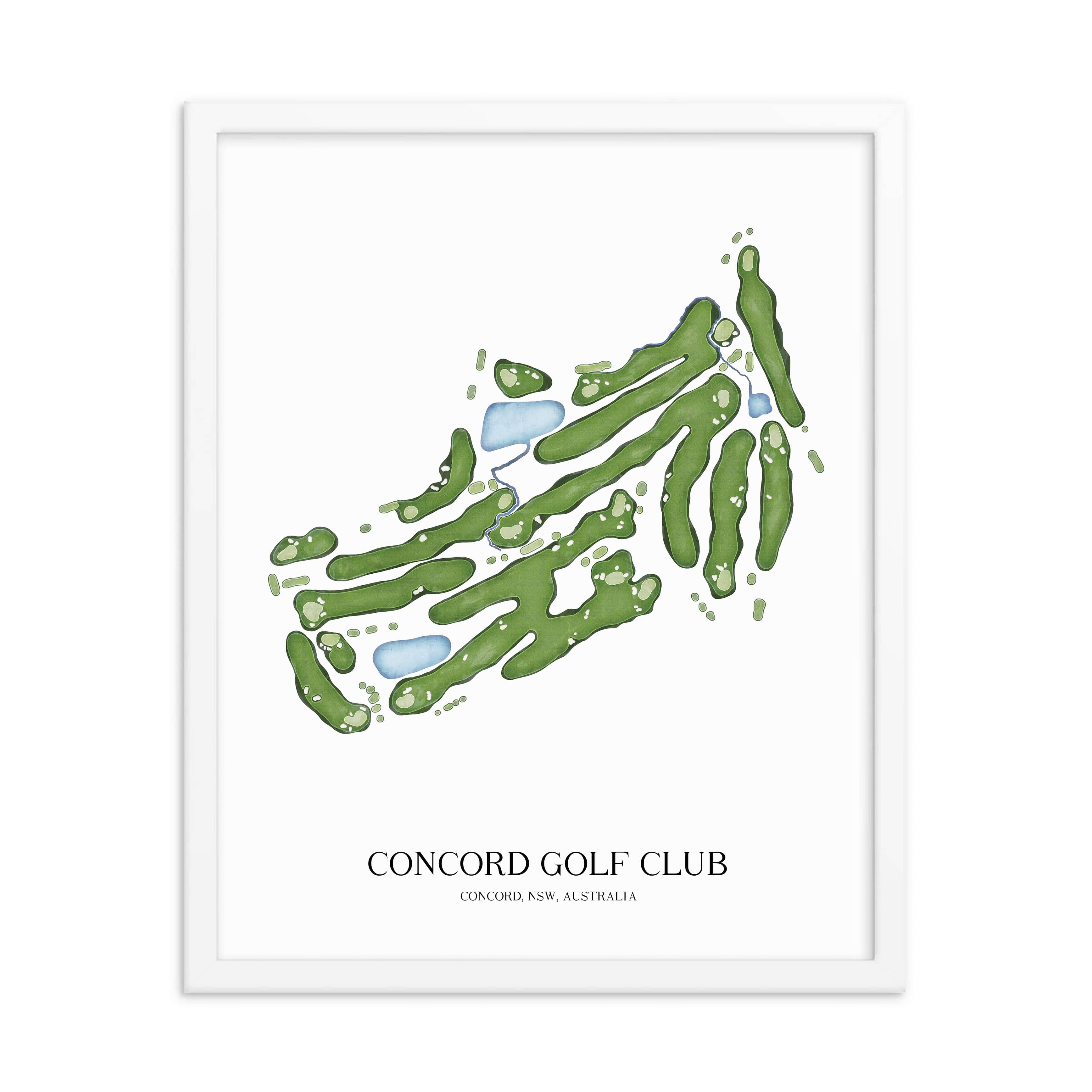The 19th Hole Golf Shop - Golf Course Prints - Concord Golf Club Golf Course Map Golf Map