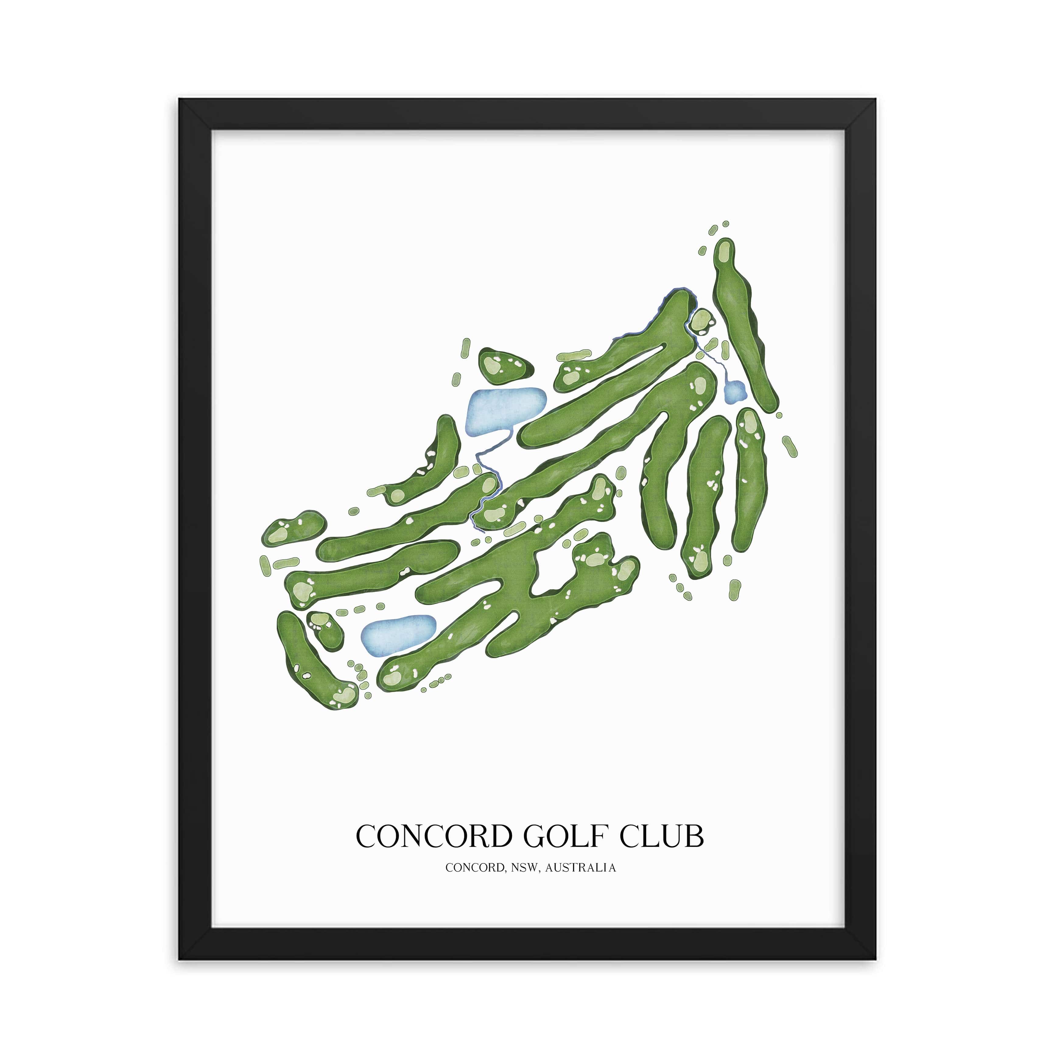 The 19th Hole Golf Shop - Golf Course Prints - Concord Golf Club Golf Course Map Golf Map