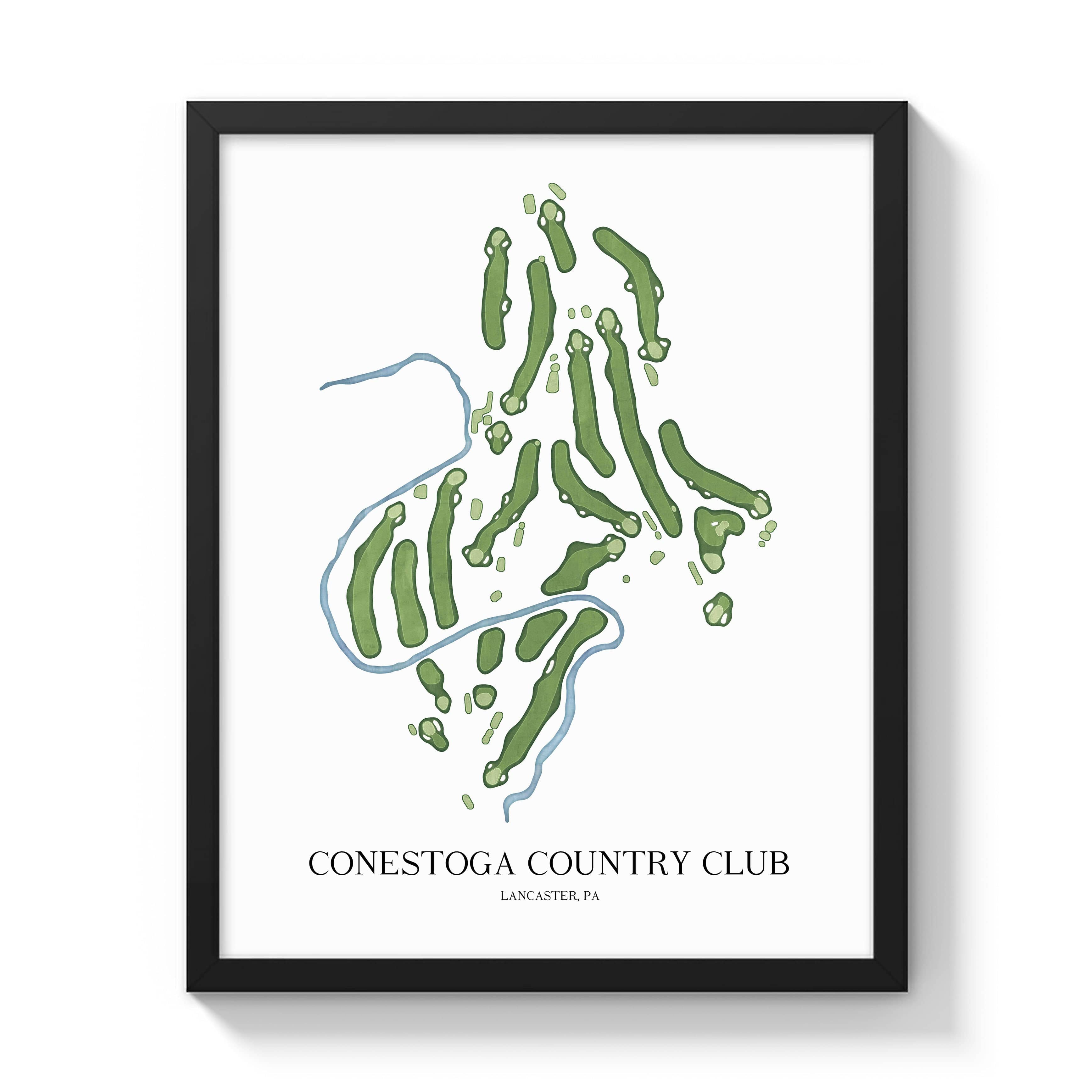 The 19th Hole Golf Shop - Golf Course Prints - Conestoga Country Club Golf Course Map Golf Map