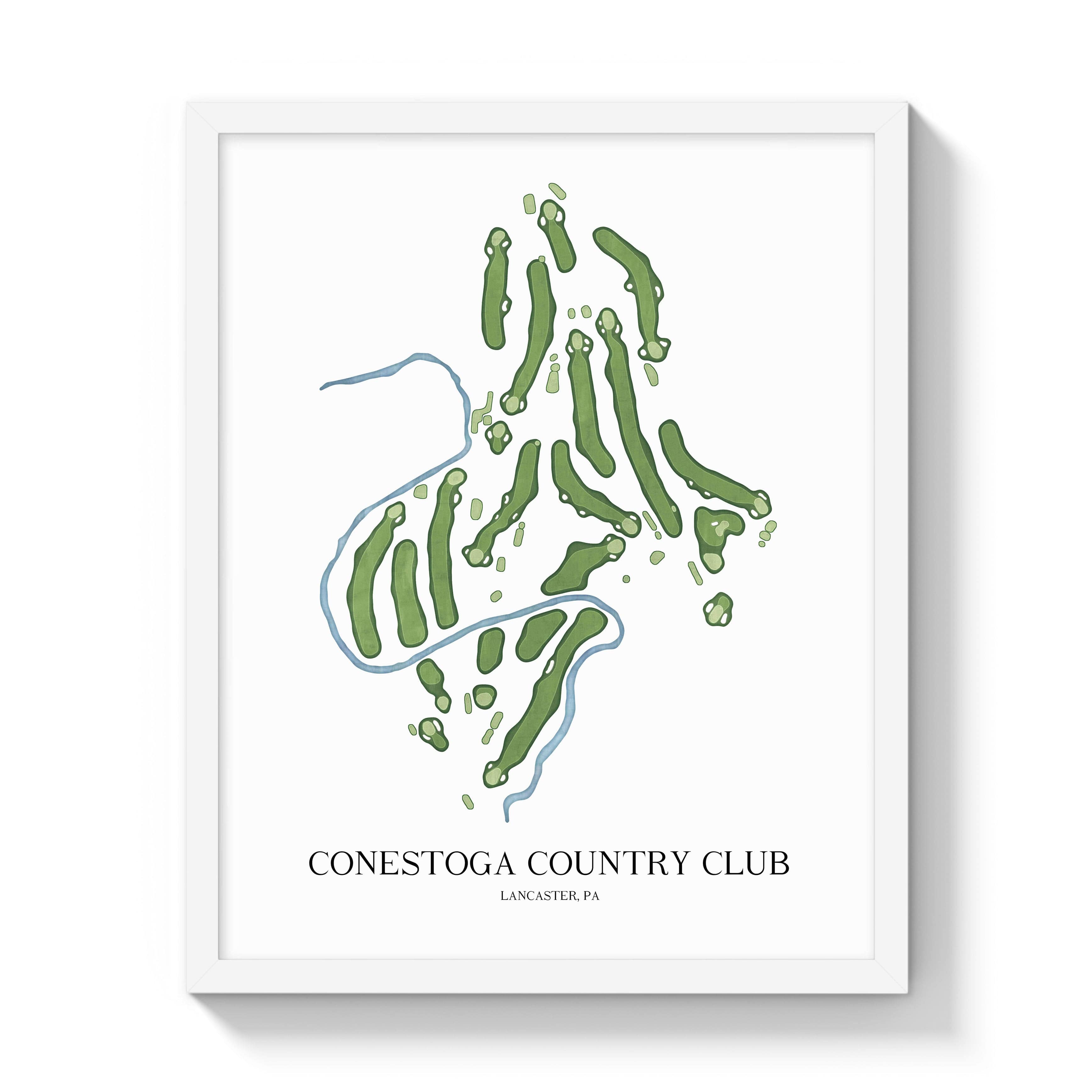 The 19th Hole Golf Shop - Golf Course Prints - Conestoga Country Club Golf Course Map Golf Map